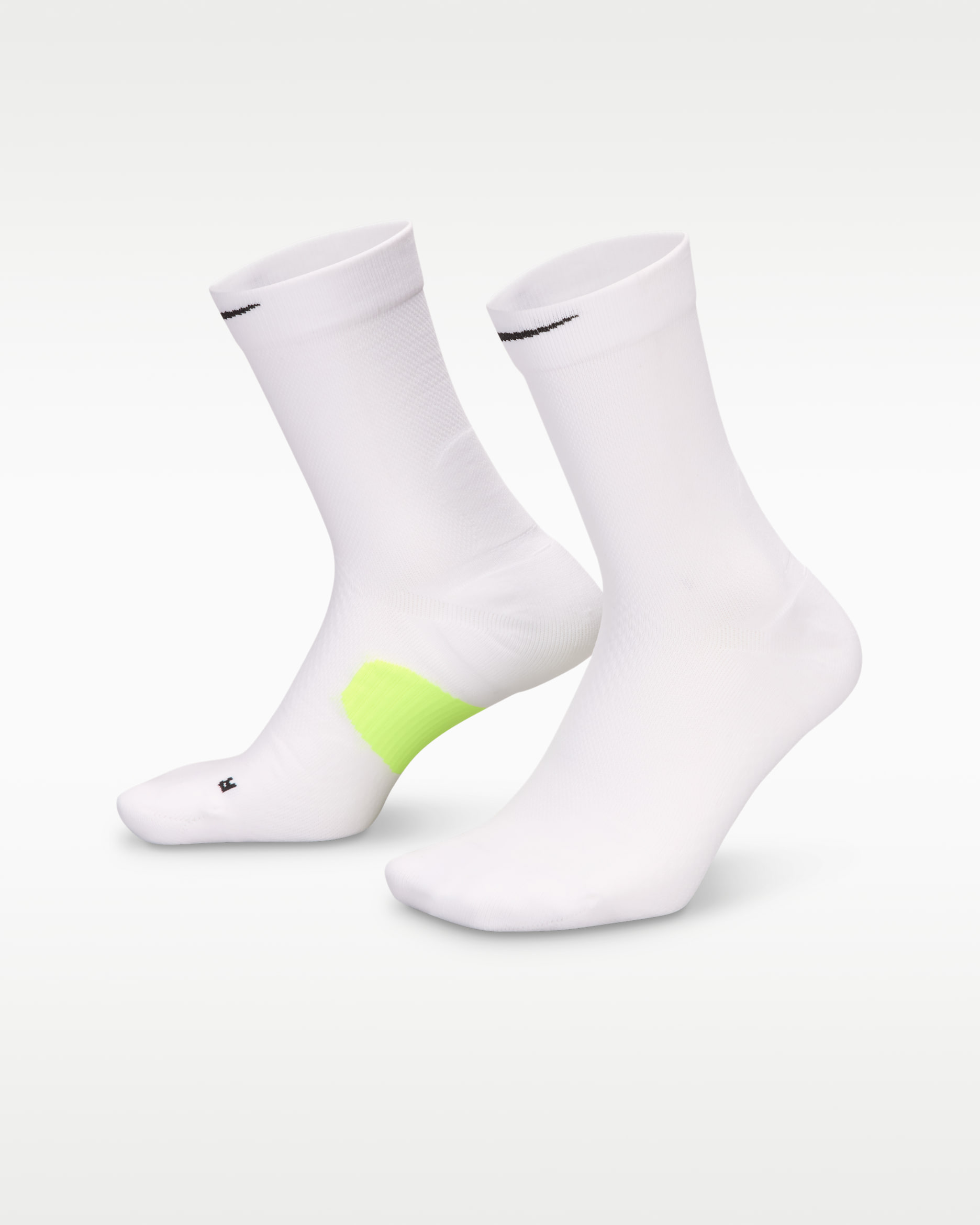 Calze di media lunghezza Nike Running Midweight (1 paio) - Bianco/Volt/Nero