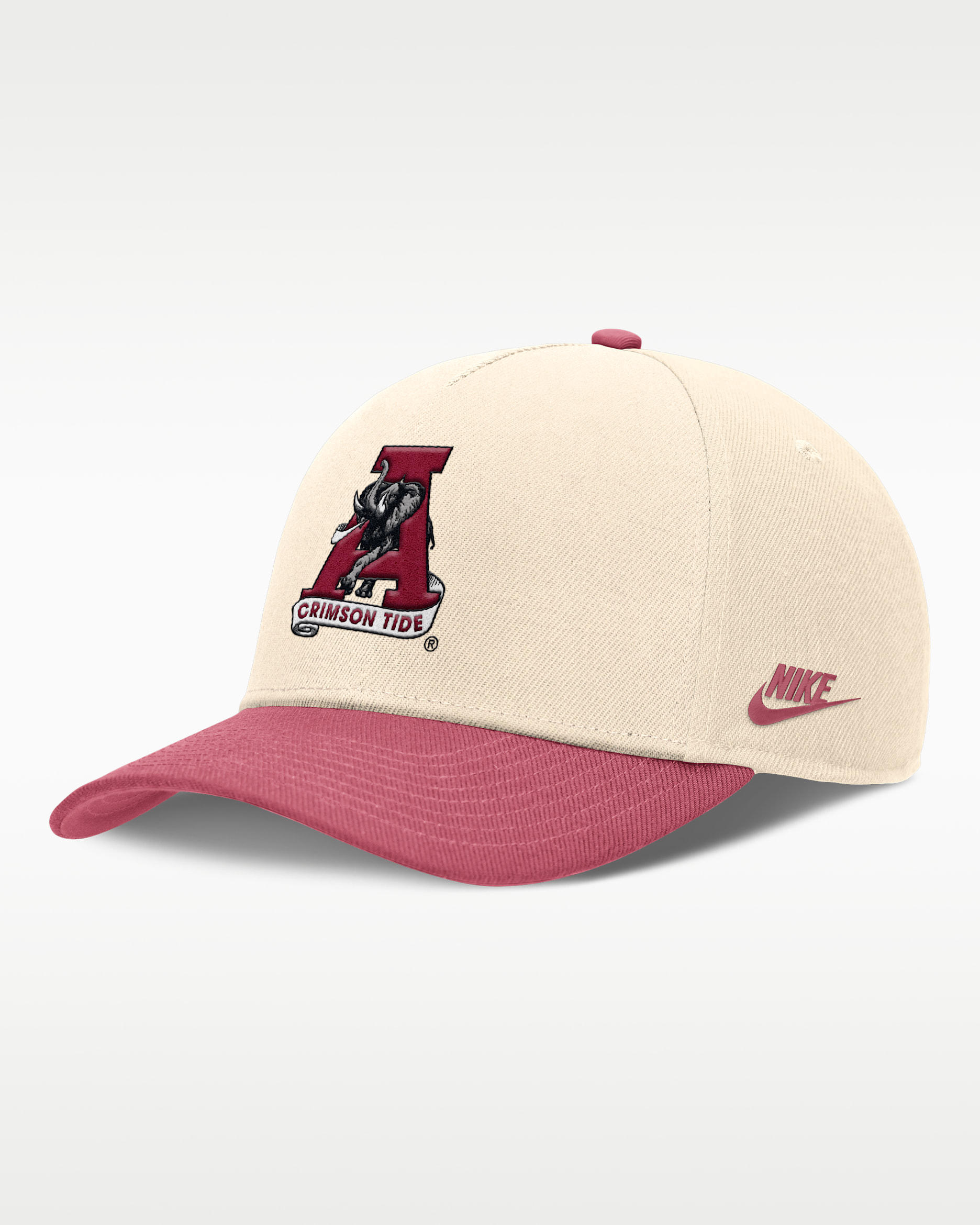 Alabama Primetime Rise Academic Men's Nike Dri-FIT College Adjustable Hat - Natural