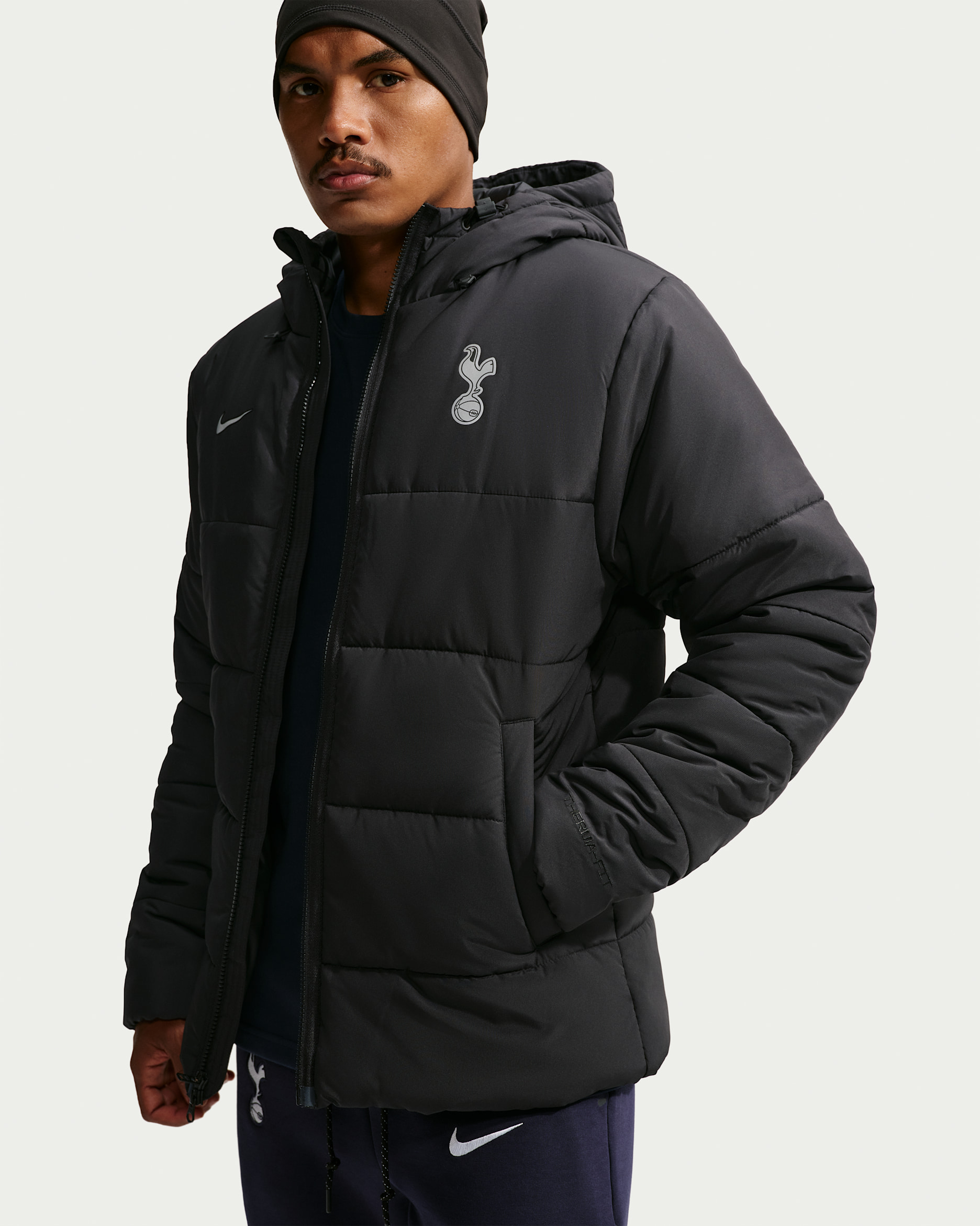 Veste de foot à garnissage synthétique Nike Tottenham Hotspur pour homme - Noir/Noir