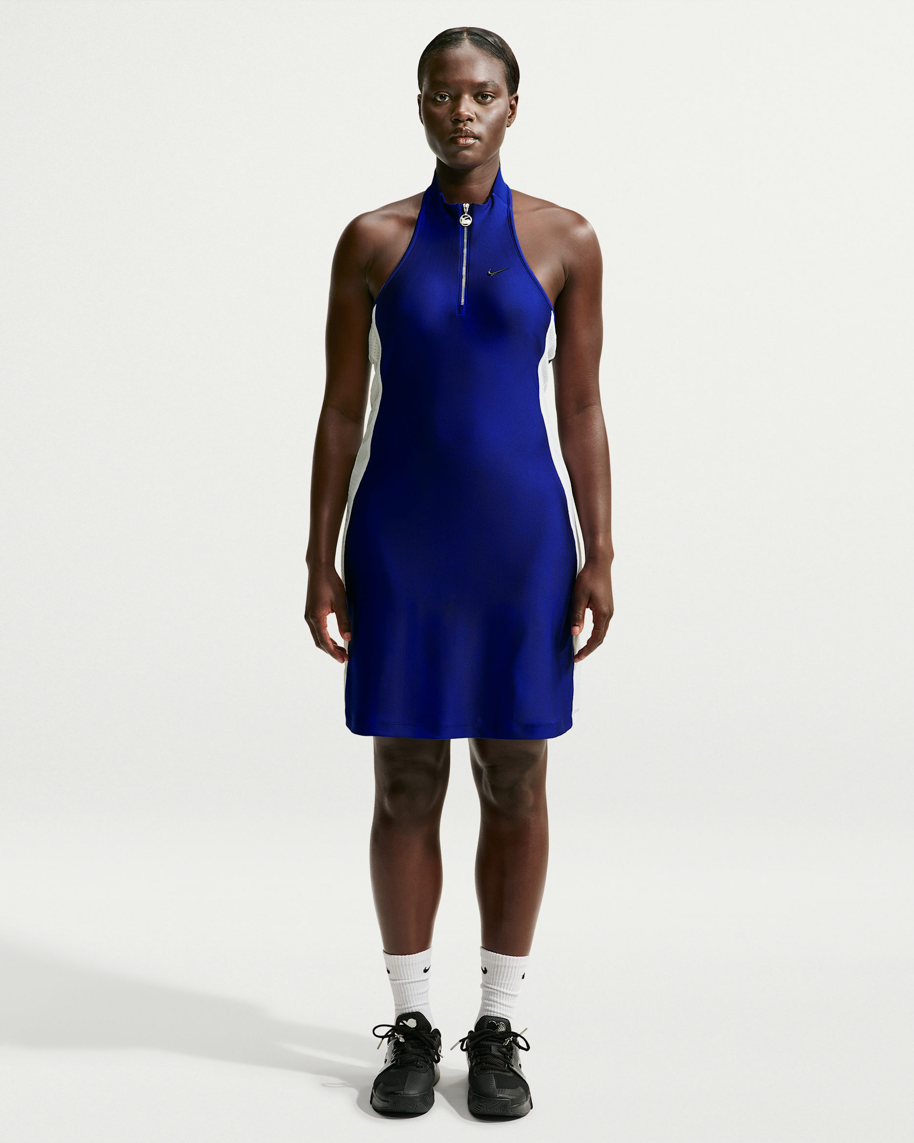 Naomi Osaka Women's Tight Halter Dress - Old Royal/White/Black