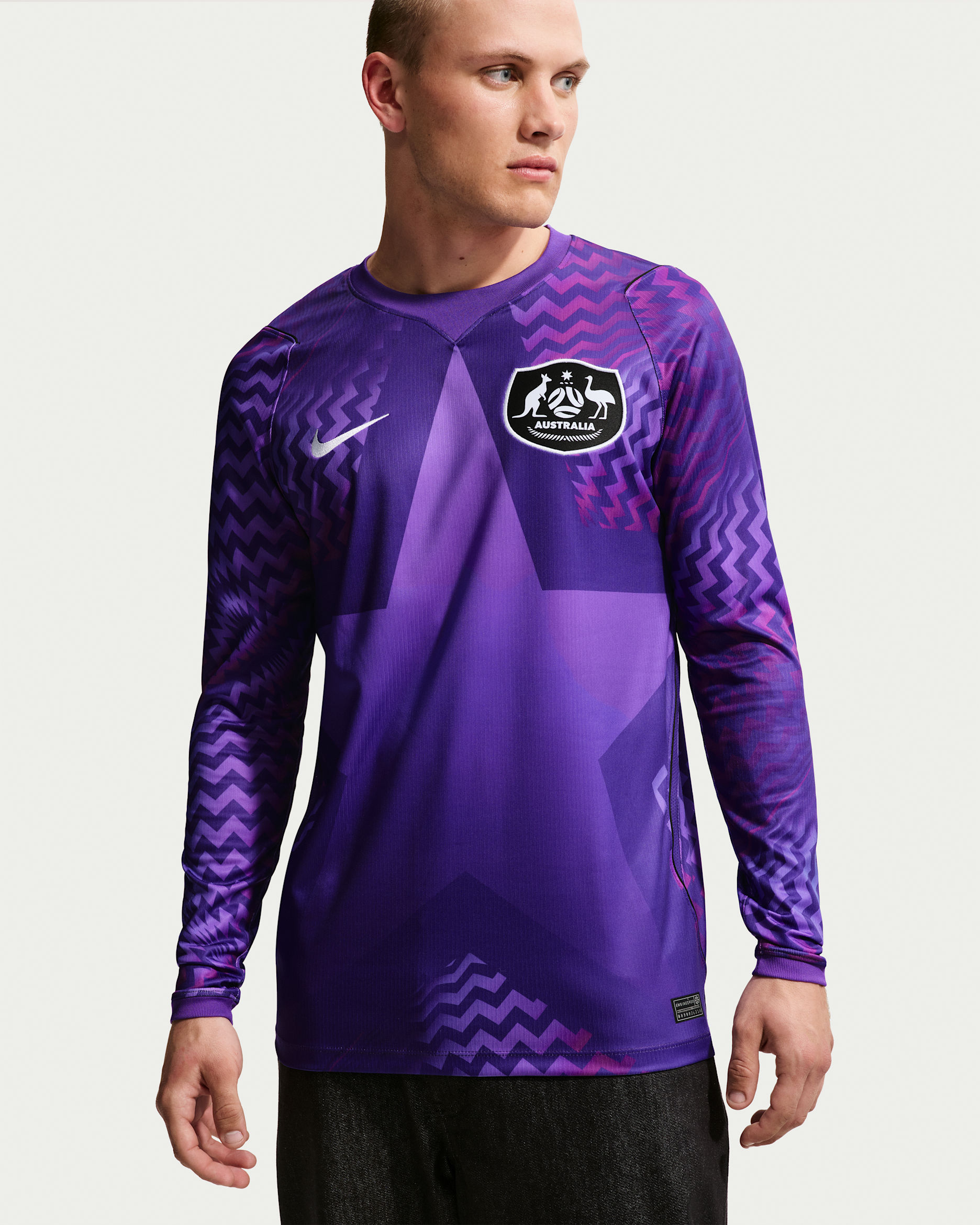 Australia 2026 Stadium Goalkeeper Men's Nike Dri-FIT Football Replica Shirt - Wild Grape/Black/White