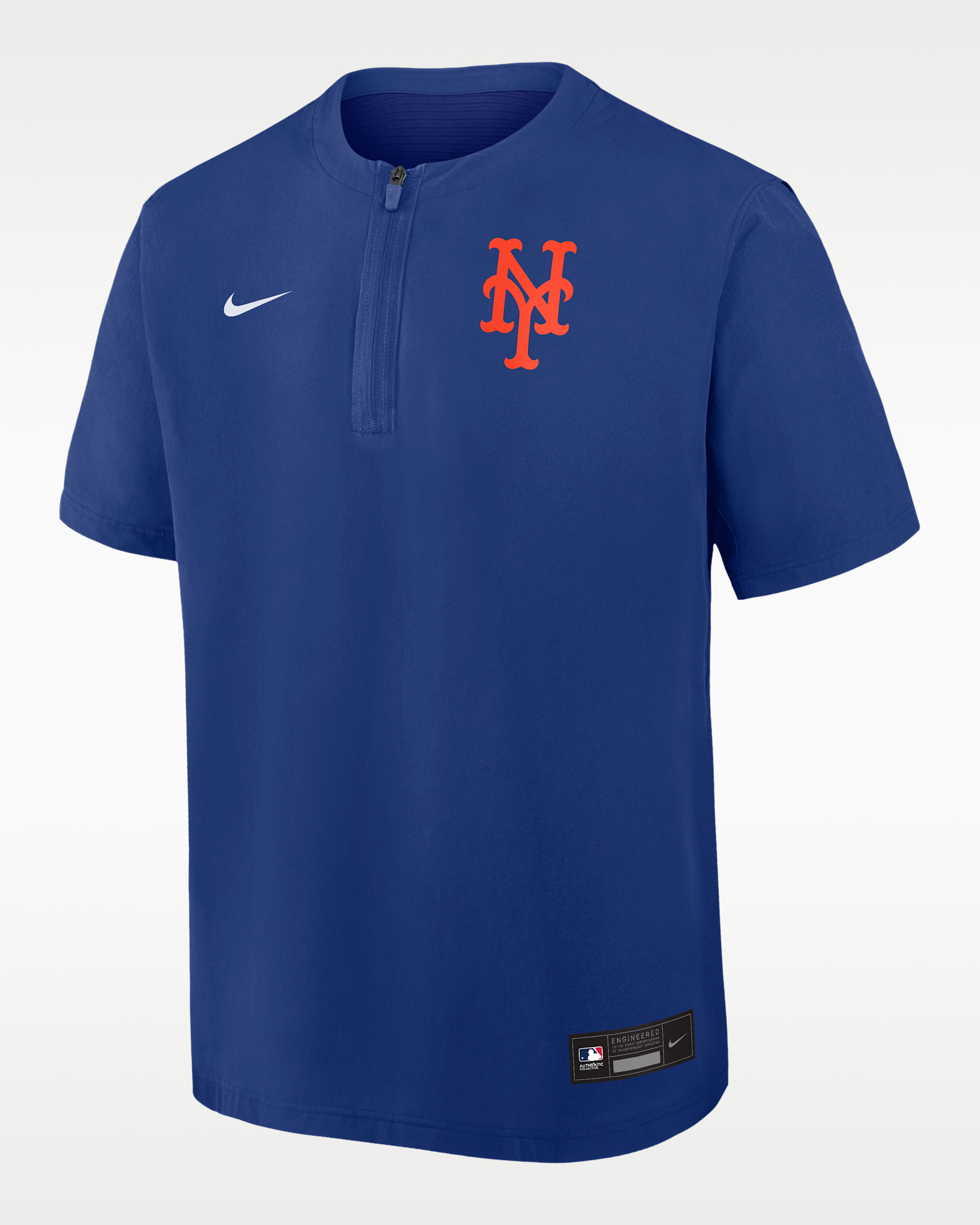 New York Mets Authentic Collection Men's Nike Dri-FIT MLB 1/4-Zip Short-Sleeve Windshirt - Royal