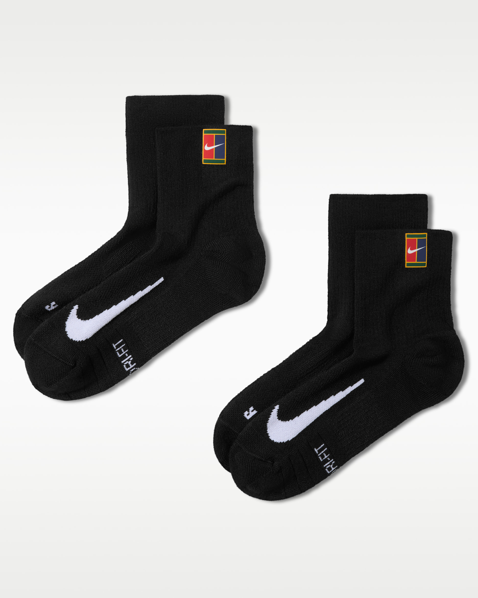 NikeCourt Multiplier Max Tennis Ankle Socks (2 Pairs) - Black/Black