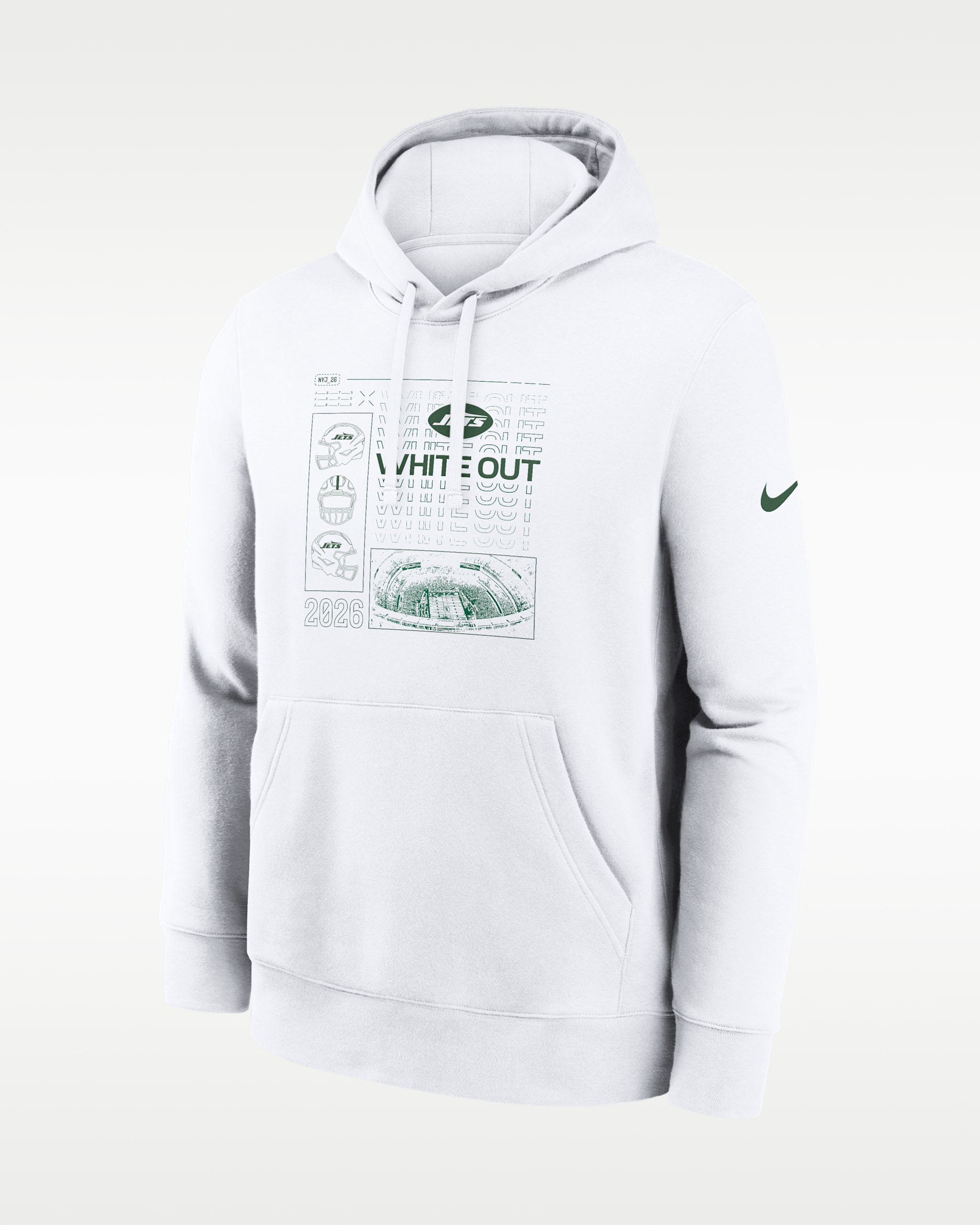 New York Jets White Out Men's Nike NFL Pullover Hoodie - White