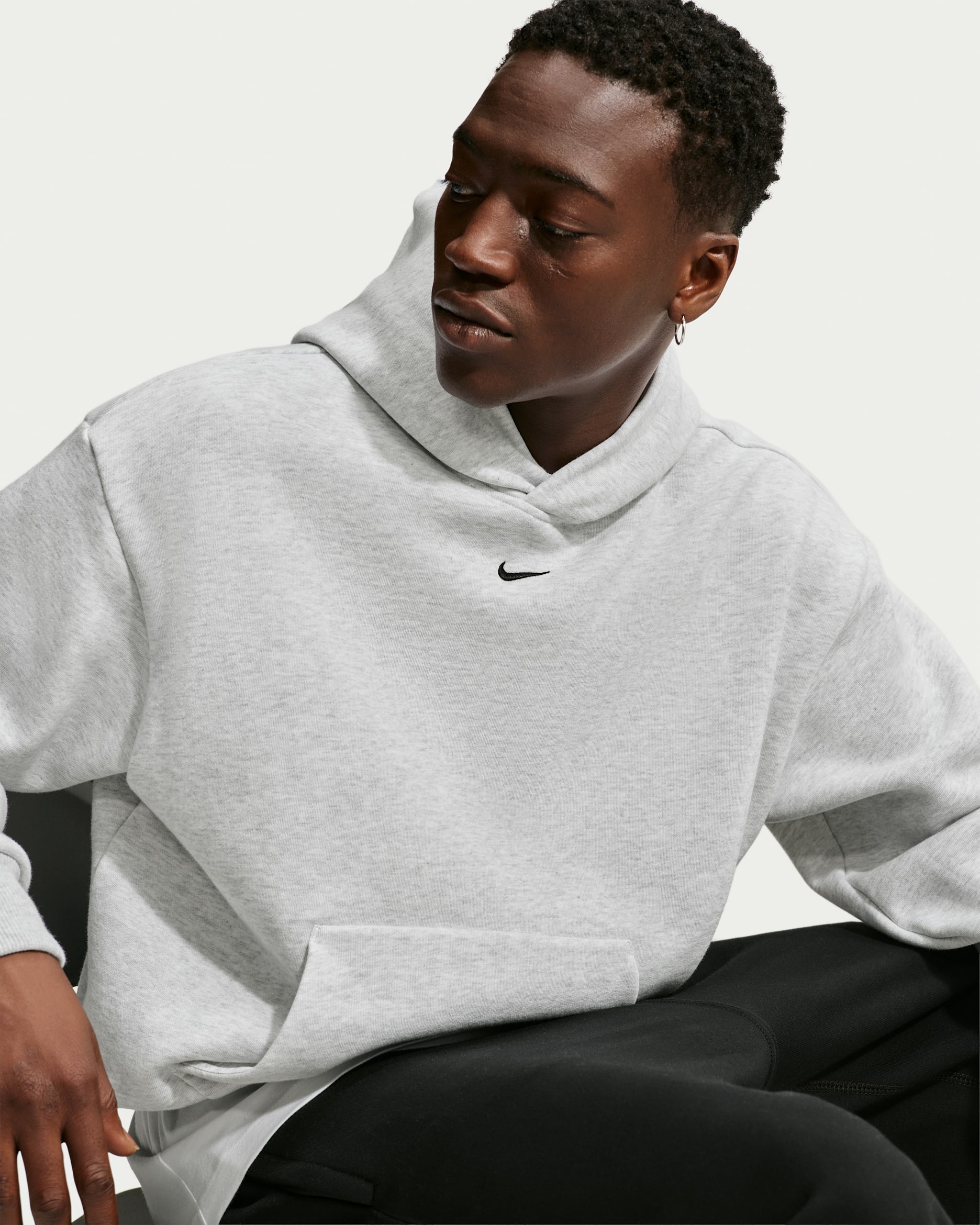Sudadera con gorro sin cierre para hombre Nike Solo Fleece - Abedul jaspeado/Negro