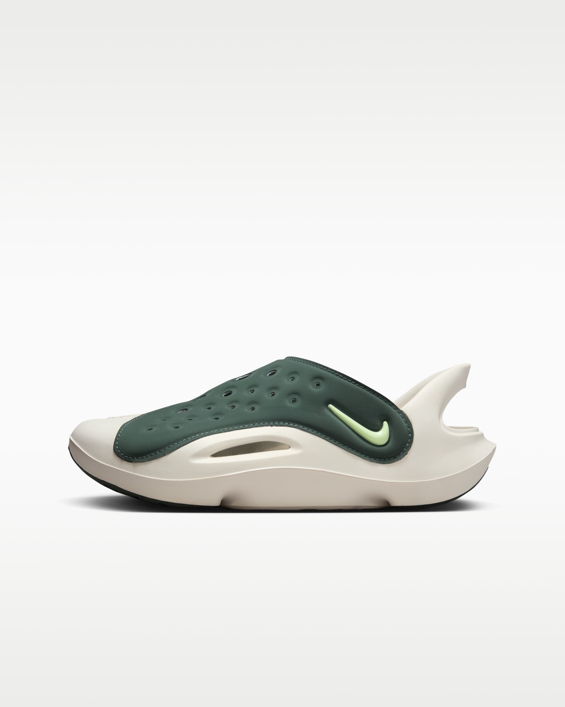 Nike Aqua Swoosh Big Kids' Sandals - Vintage Green/Sail/Barely Volt