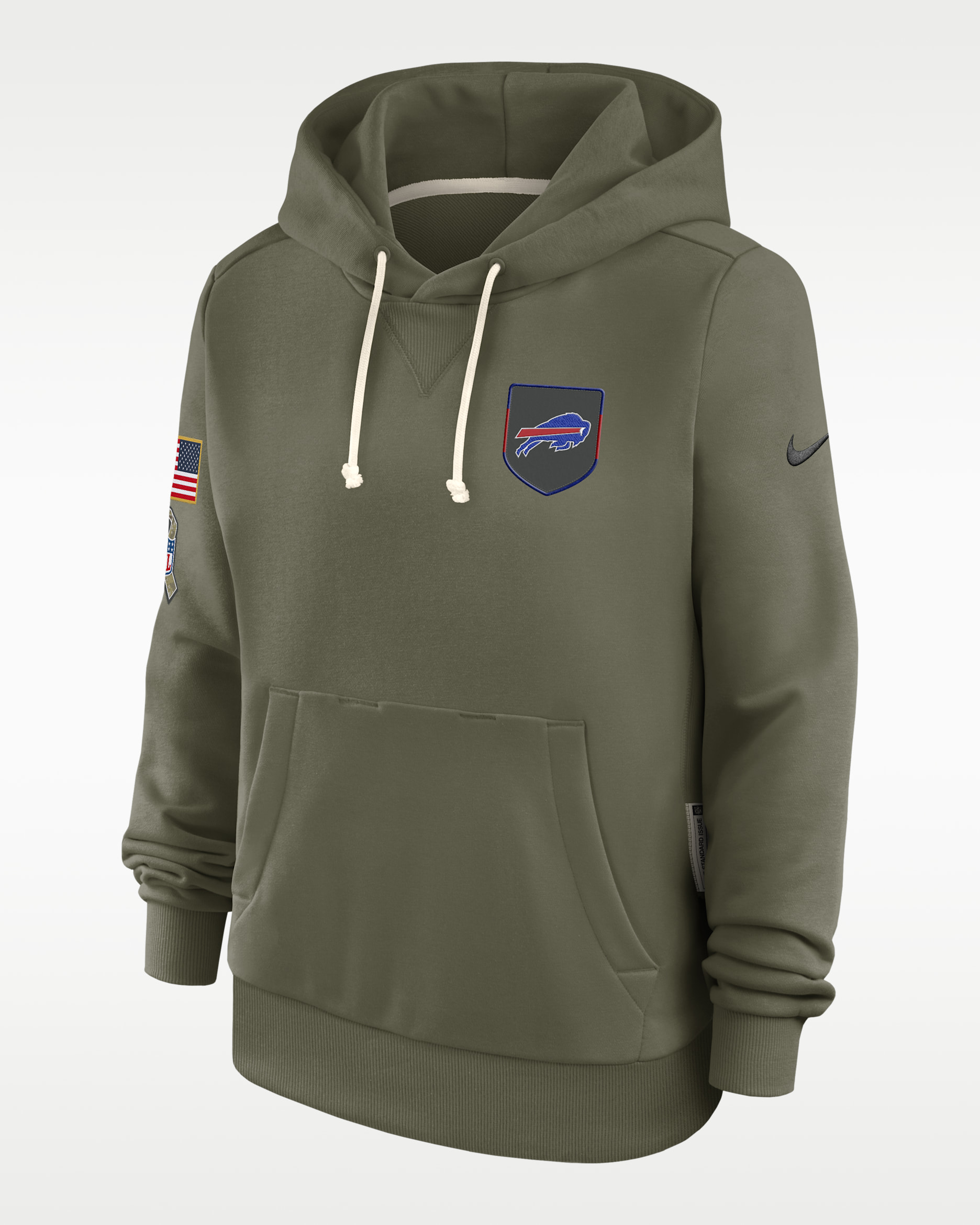 Buffalo Bills Salute to Service Sideline Women's Nike Dri-FIT NFL Pullover Hoodie - Olive