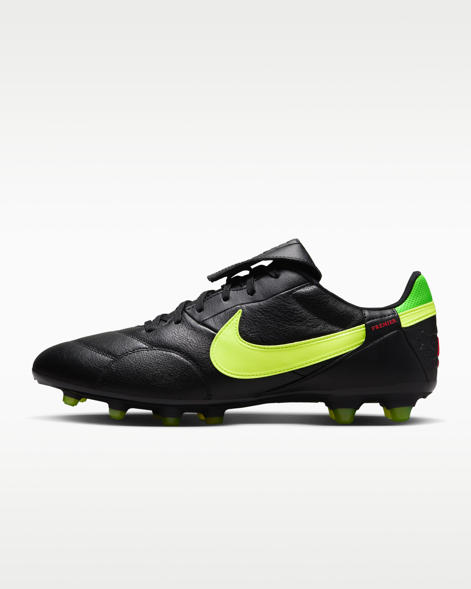 Nike Premier 3 Firm-Ground Low-Top Soccer Cleats - Black/Green Strike/Bright Crimson/Volt