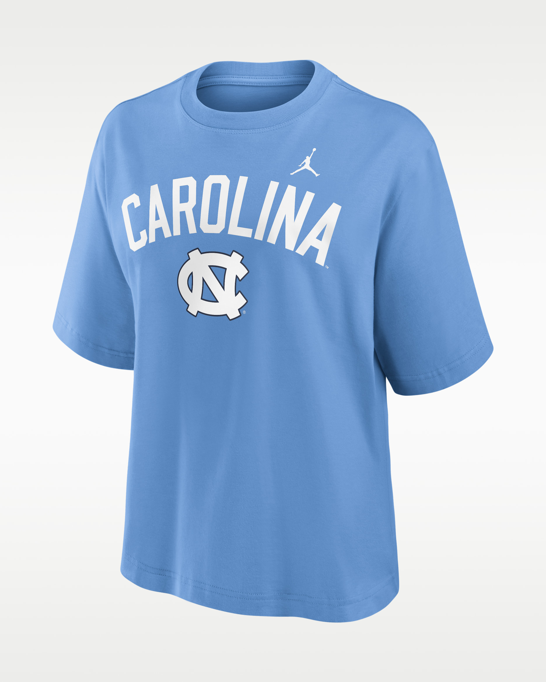 North Carolina Arch Over Logo Boxy Women's Jordan Brand College T-Shirt - Blue