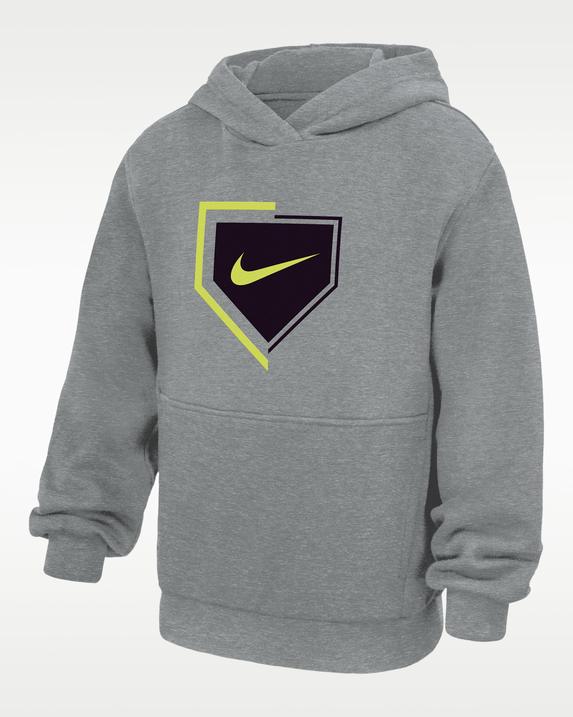 Sudadera con gorro sin cierre de béisbol de tejido Fleece para niños talla grande Nike Club - Gris oscuro jaspeado