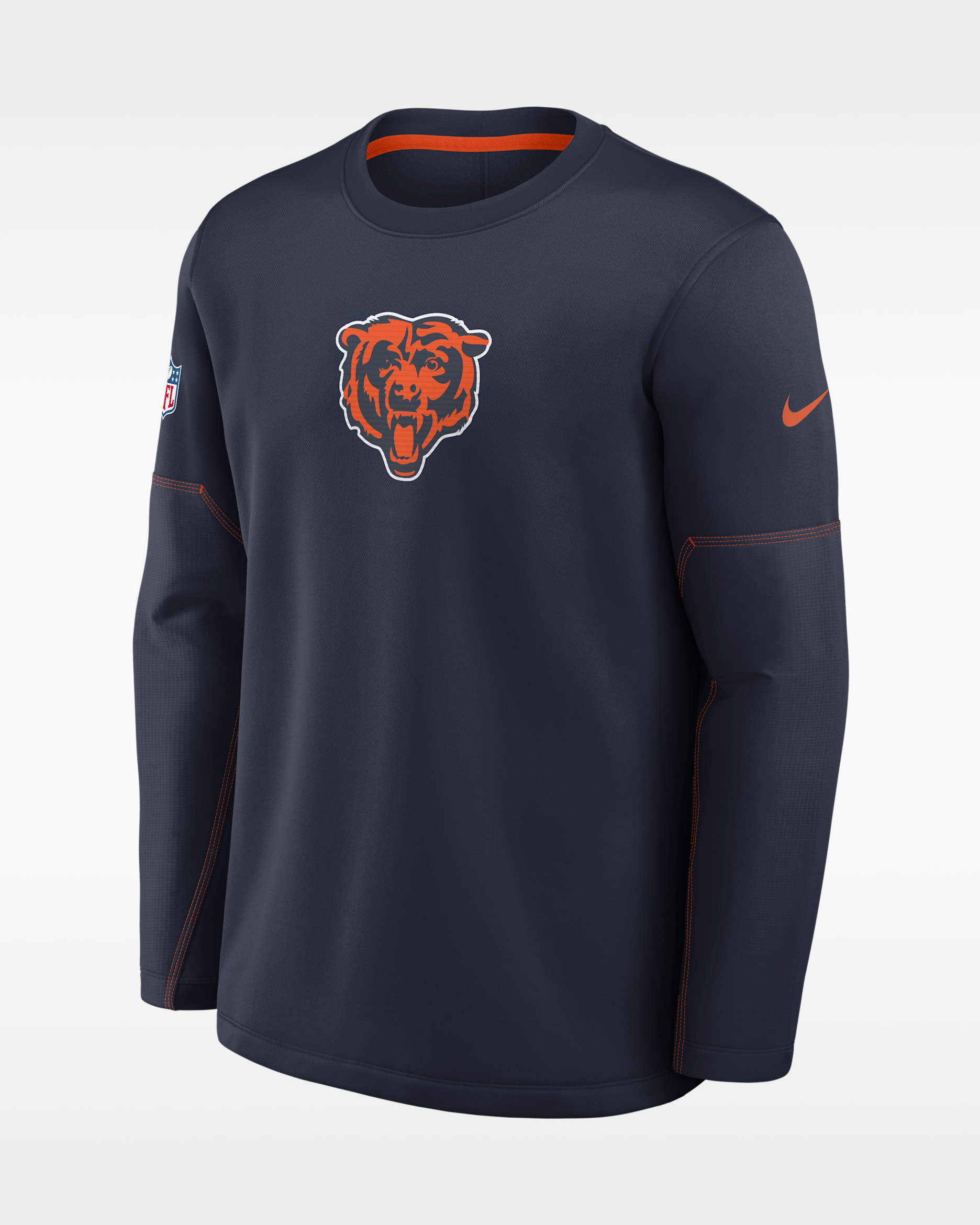 Chicago Bears Sideline Coaches Men's Nike Therma-FIT NFL Long-Sleeve T-Shirt - Navy