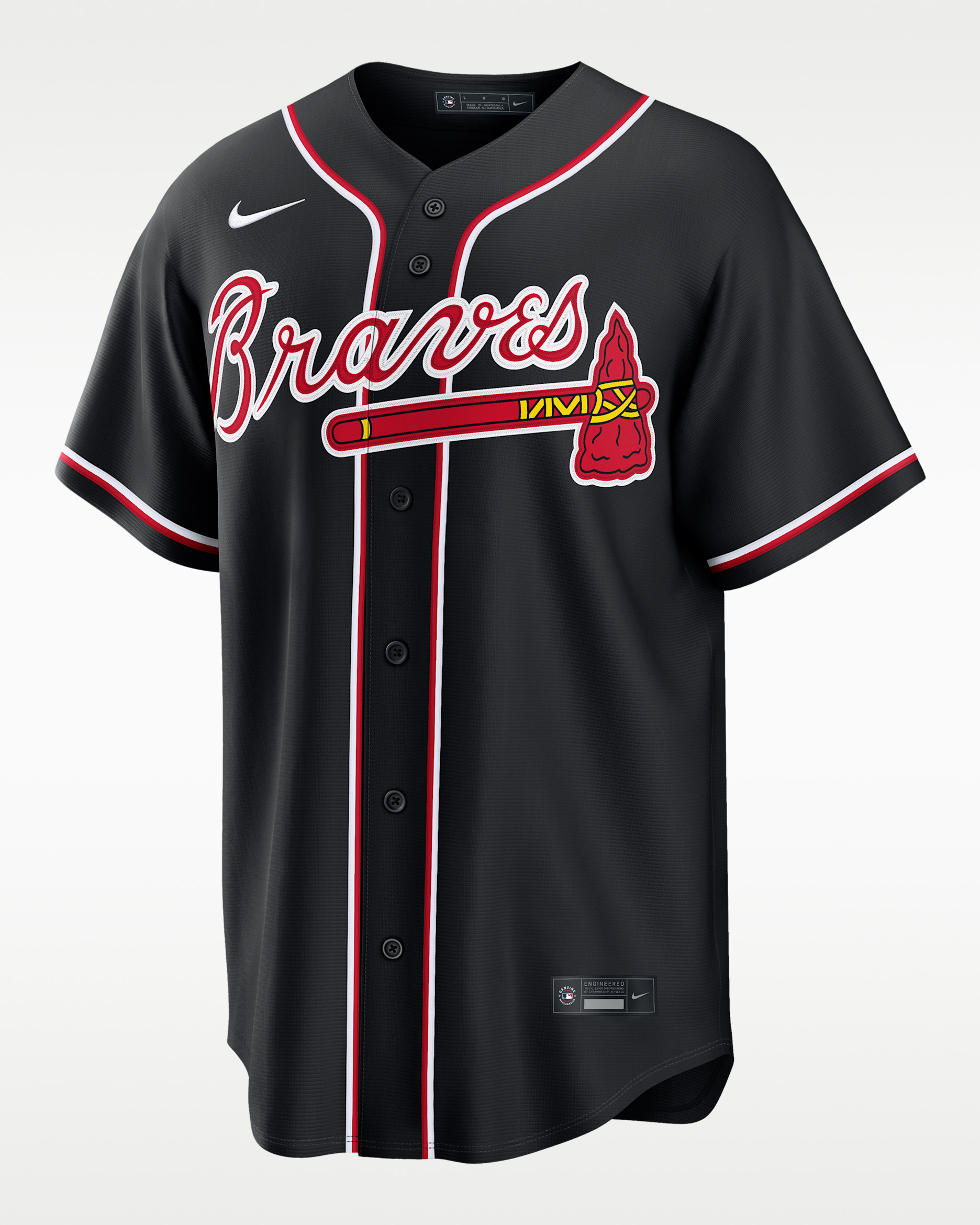 Atlanta Braves Men's Nike MLB Replica Fashion Jersey - Black/Red