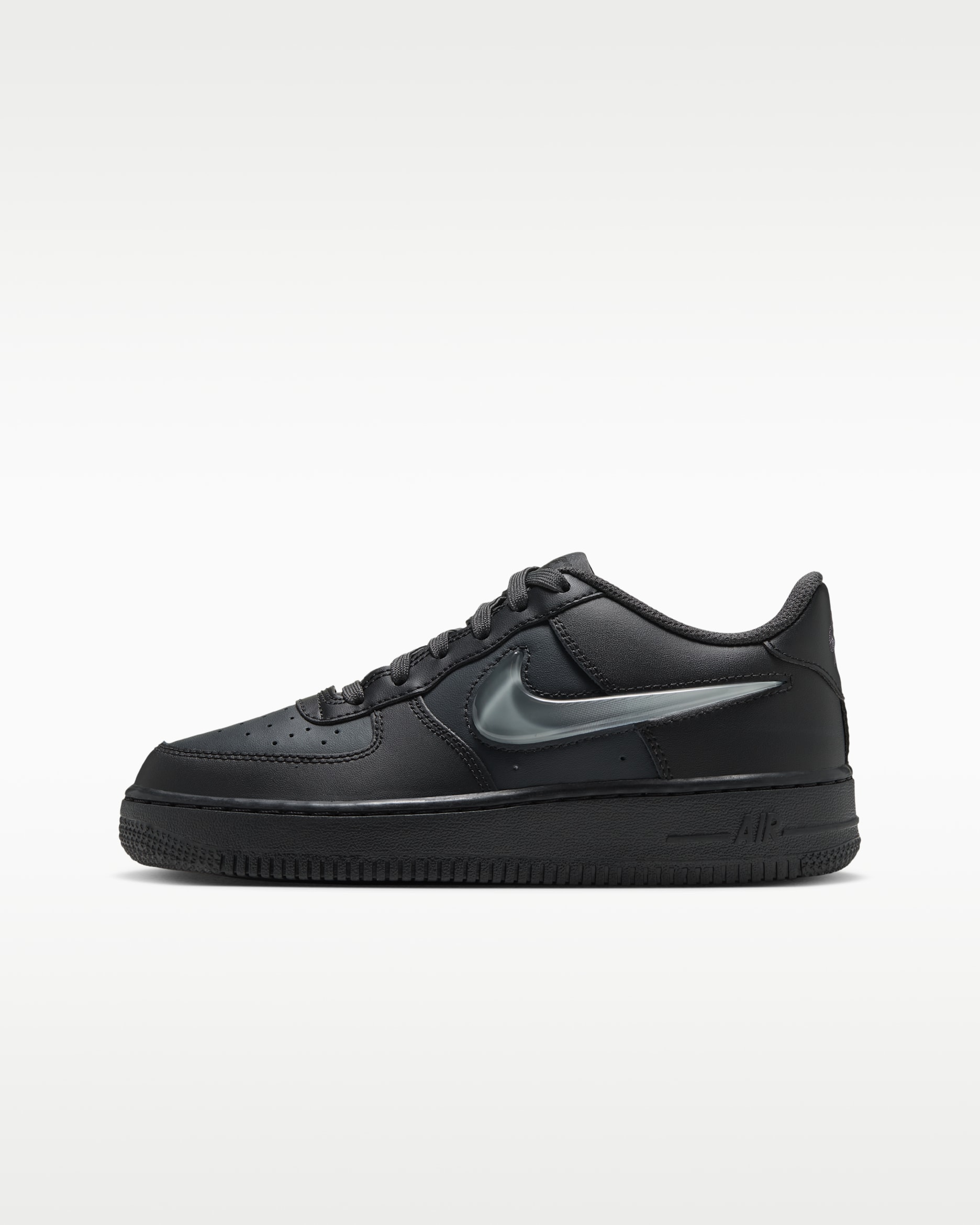 Nike Air Force 1 Older Kids' Shoes - Black/Anthracite/Pure Platinum/Smoke Grey