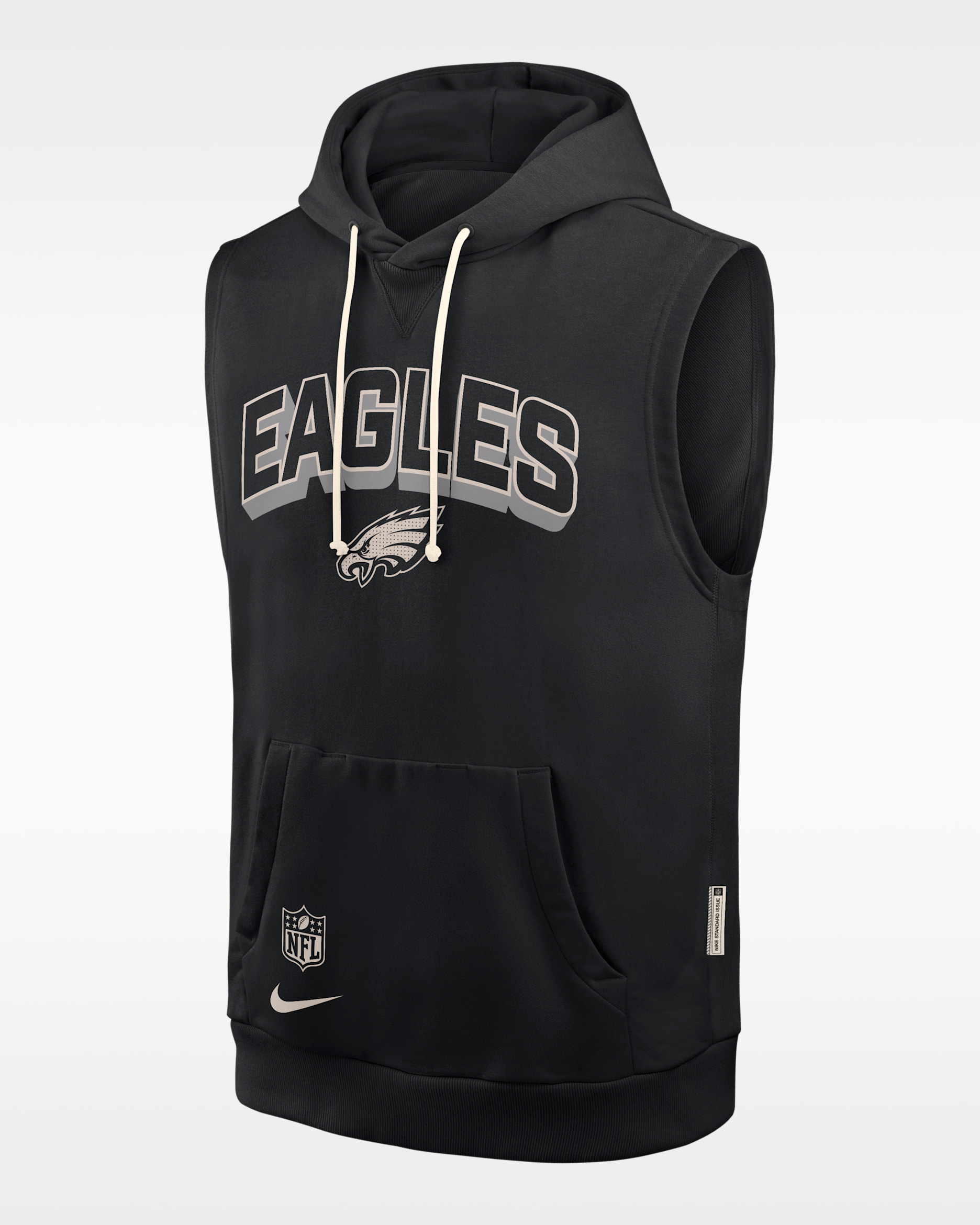 Philadelphia Eagles Sideline Men's Nike Dri-FIT NFL Sleeveless Pullover Hoodie - Black
