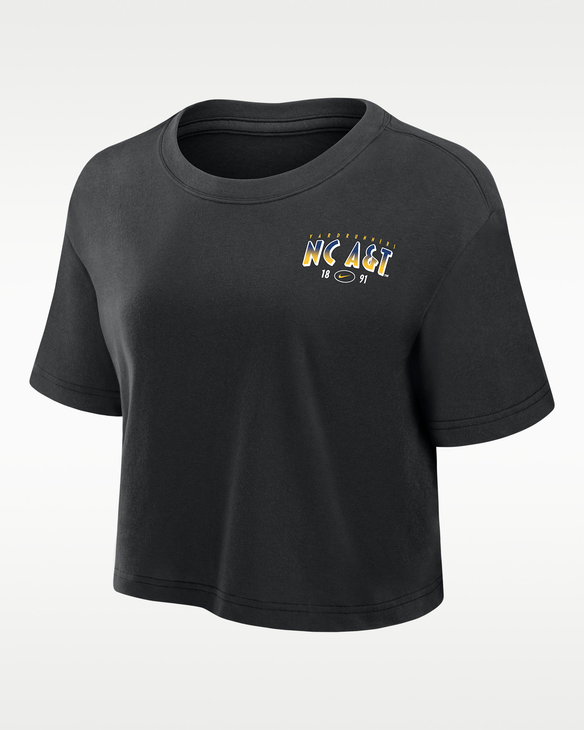 Nike College (North Carolina A&T University) Women's Dri-FIT Cropped T-Shirt - Black