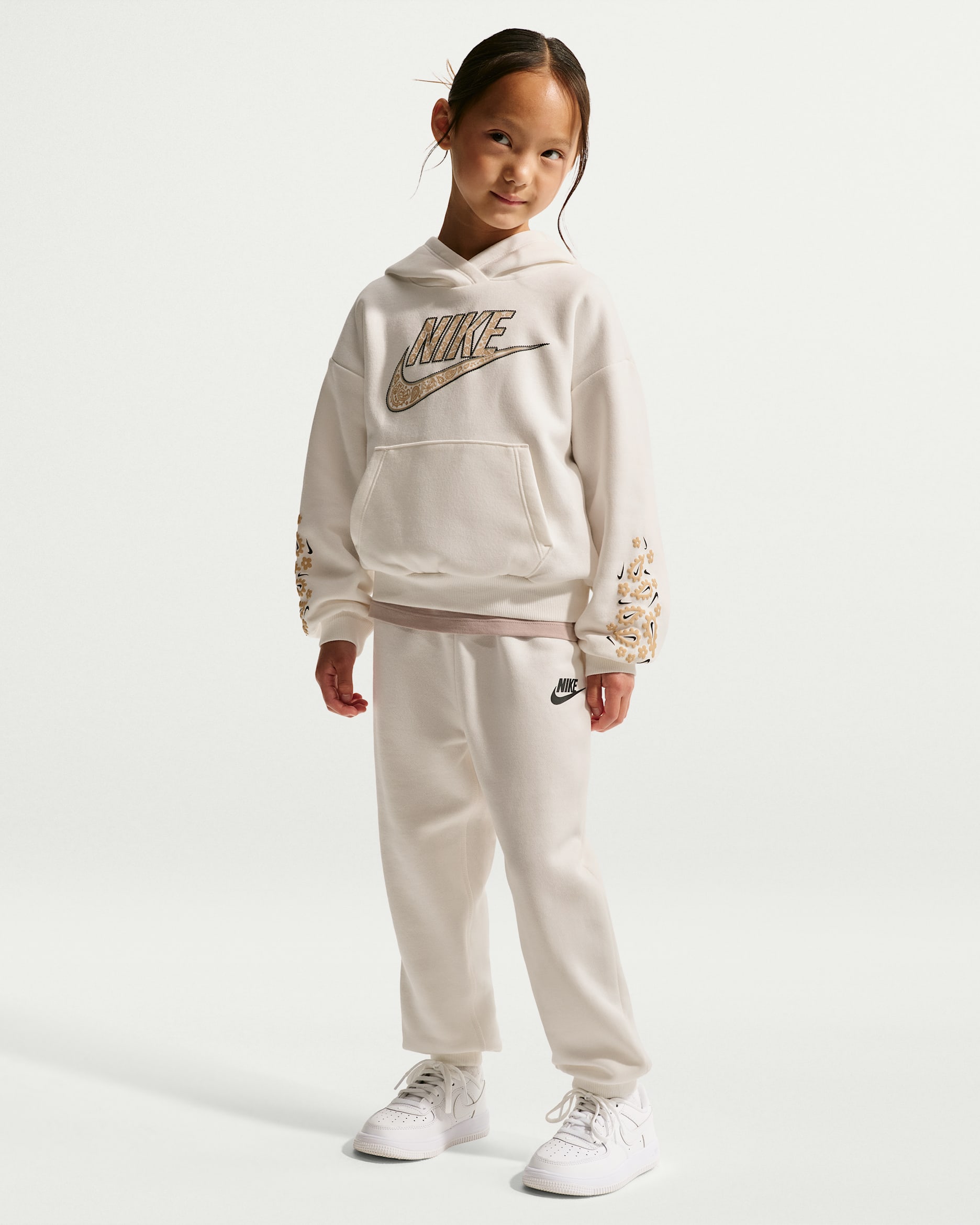 Nike Retro Remix Little Kids' Hoodie and Joggers Set - Sail