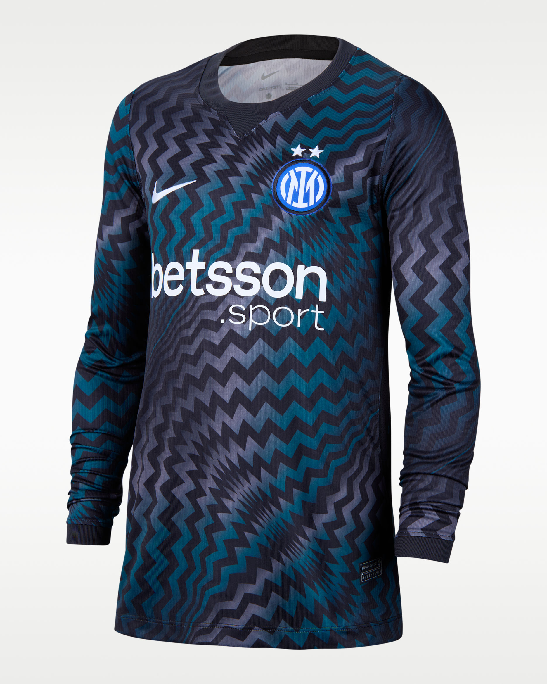 Inter Milan 2026/27 Stadium Goalkeeper Older Kids' Nike Dri-FIT Football Replica Shirt - Black/White