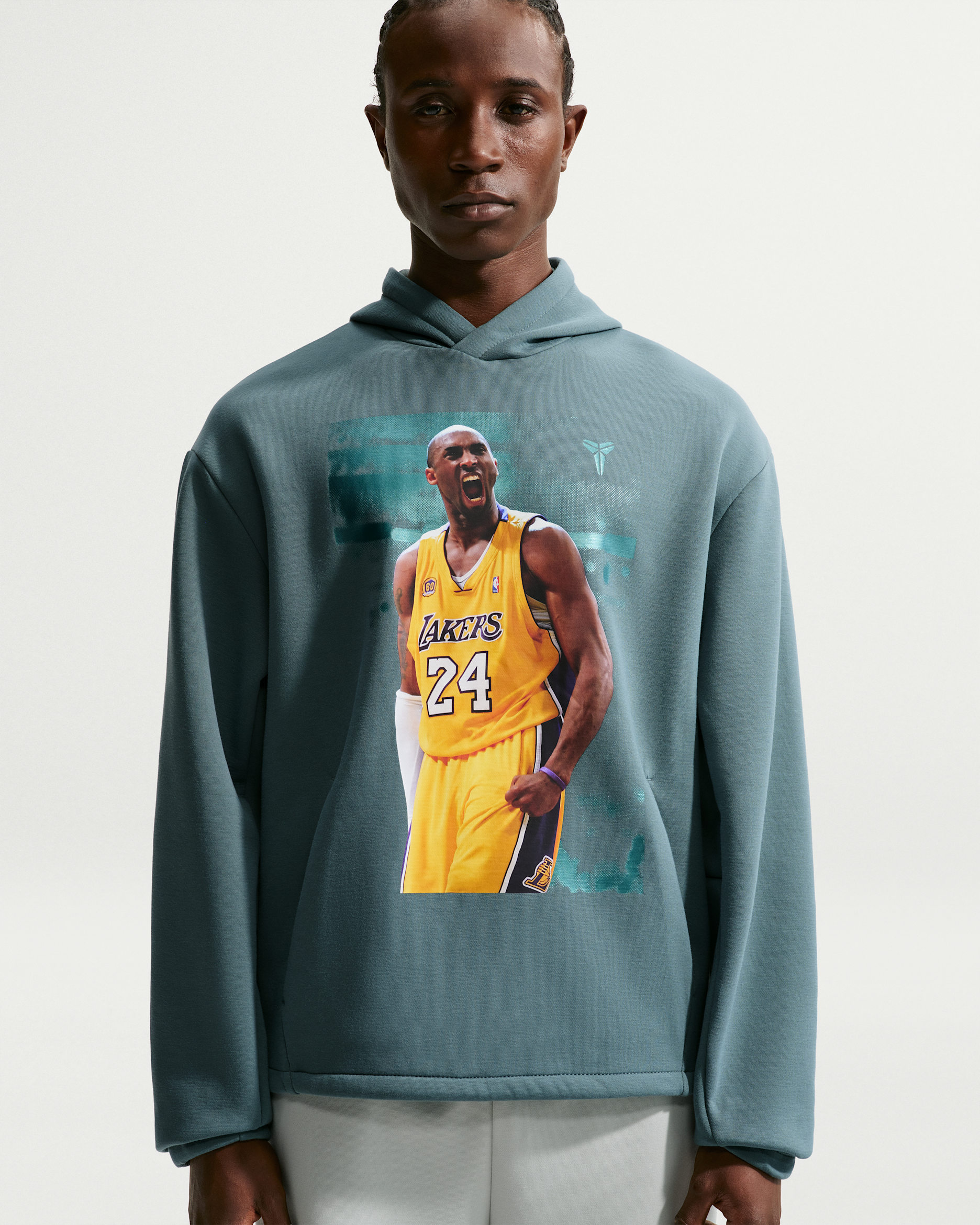 Kobe Men's Dri-FIT Fleece Pullover Basketball Hoodie - Mineral Slate/Mineral Slate