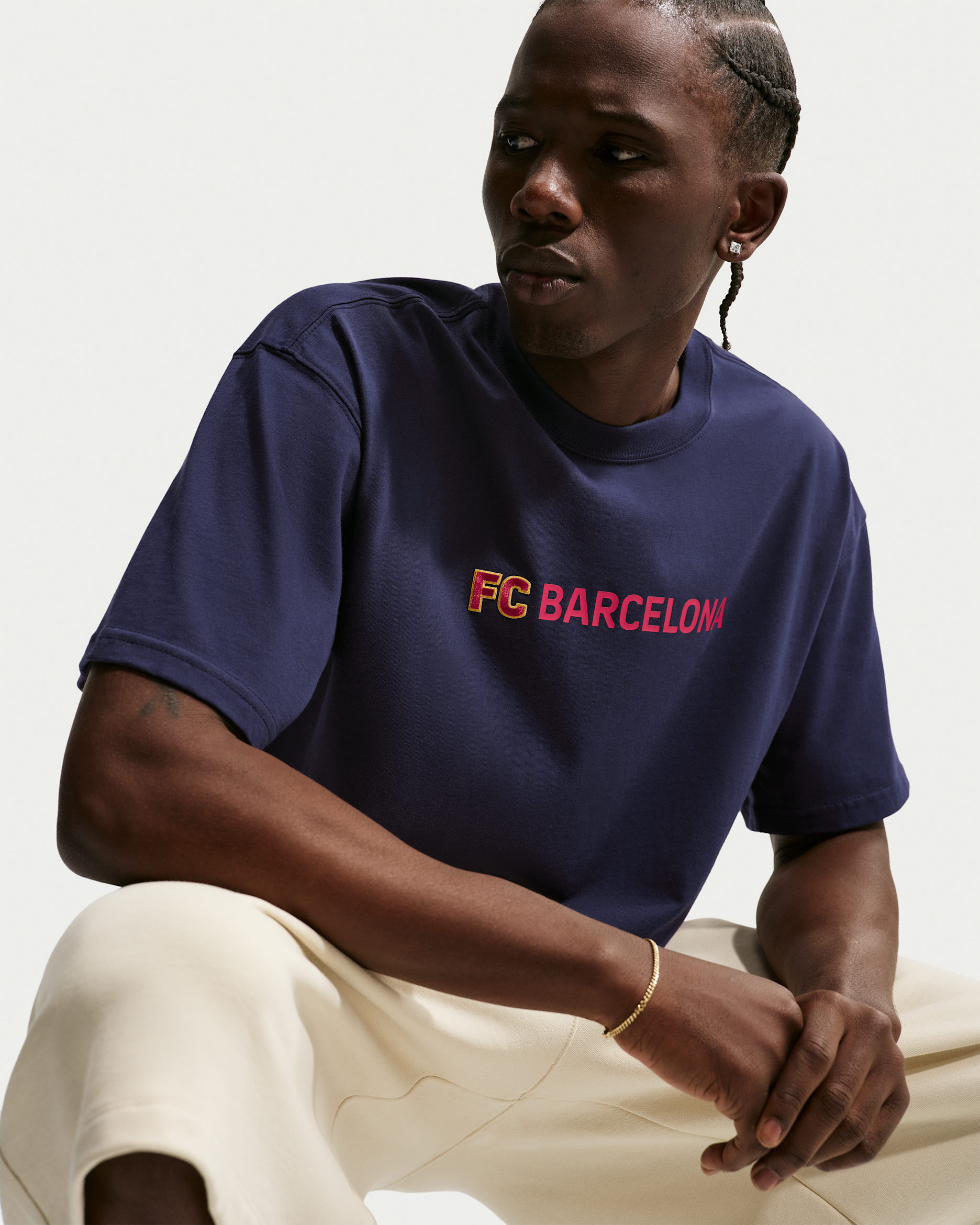 FC Barcelona Premium Men's Nike Soccer T-Shirt - Blackened Blue
