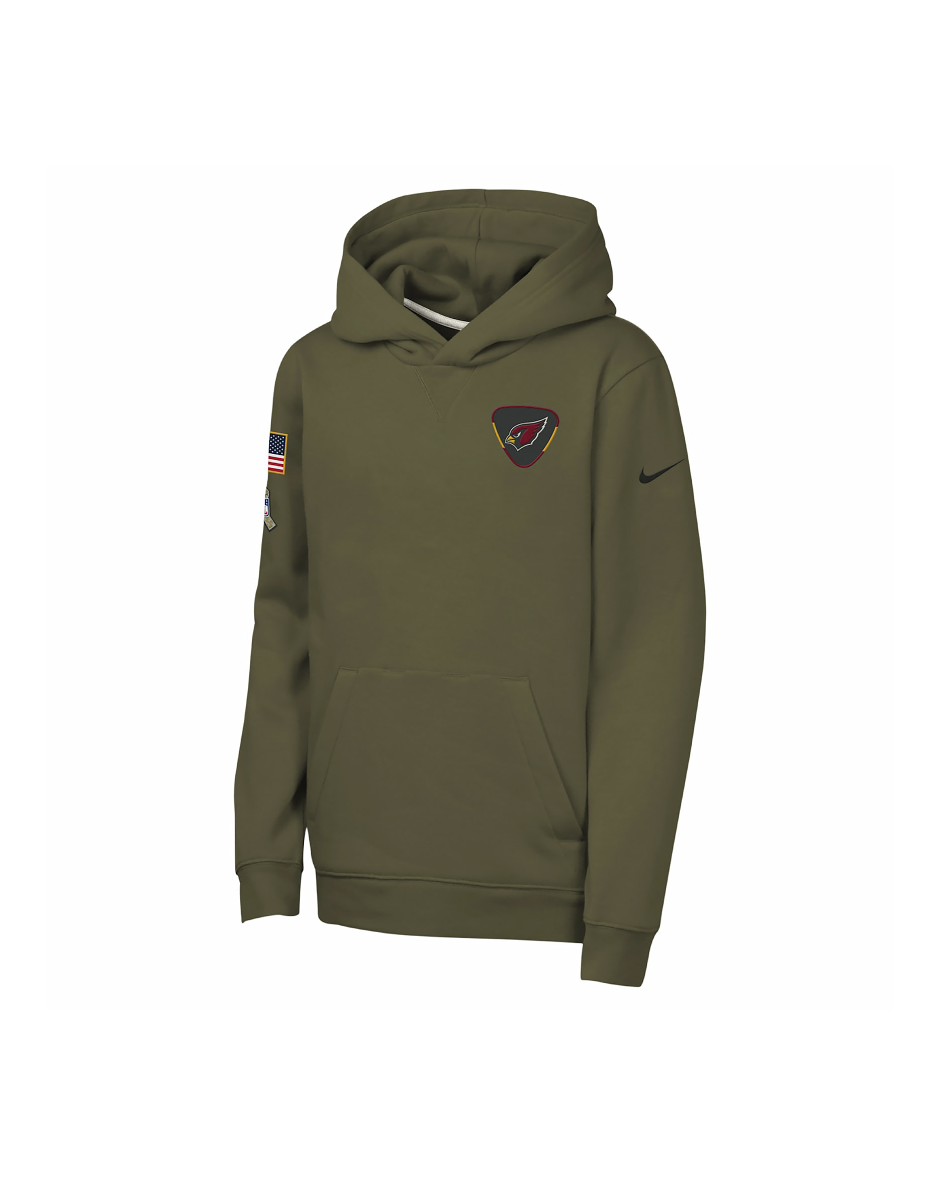 Nike Club Fleece NFL Arizona Cardinals Big Kids' "Salute to Service" Pullover Hoodie - Olive