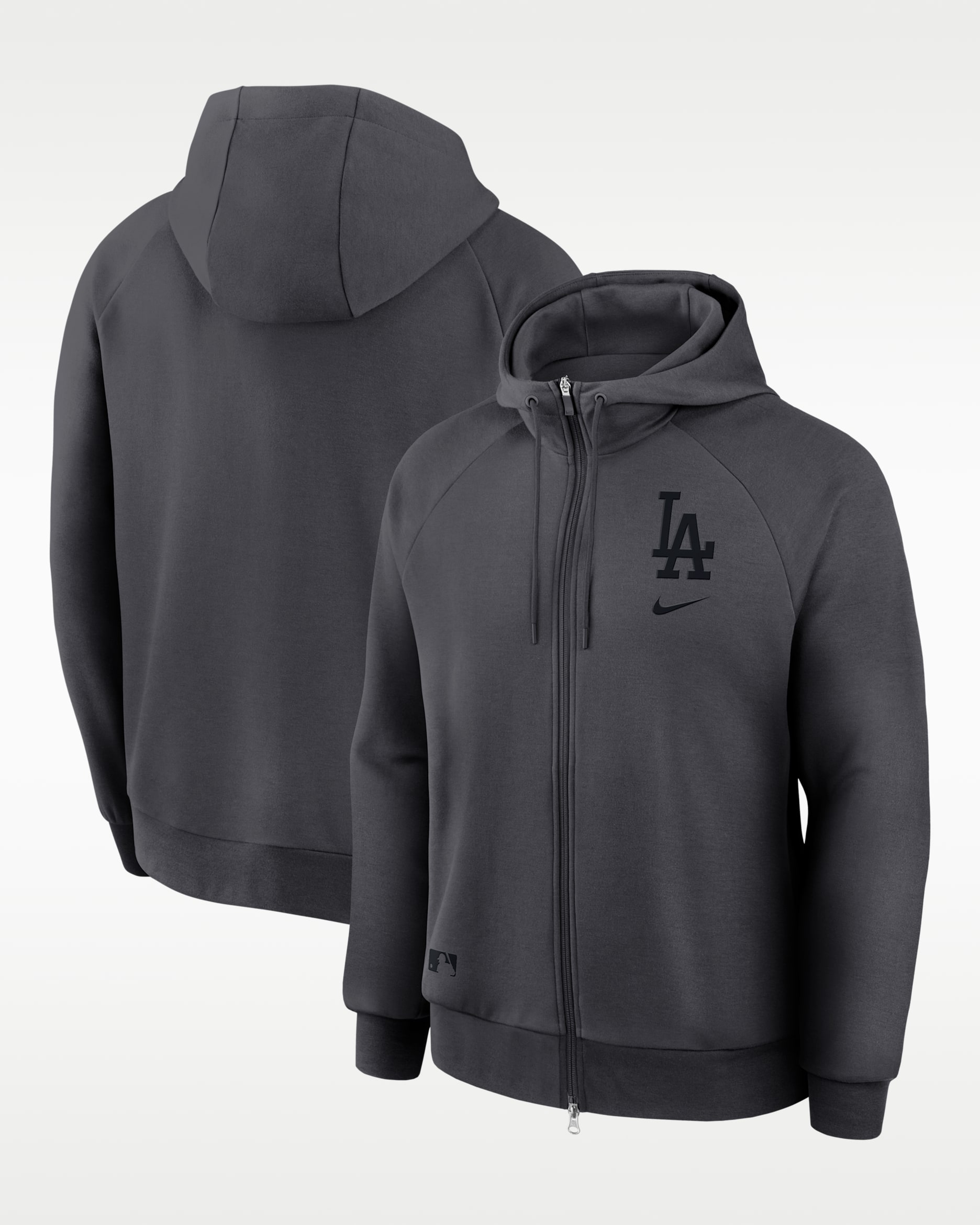 ロサンゼルス ドジャース オーセンティック コレクション メンズ ナイキ ドライフィット MLB フルジップ パーカー - アンスラサイト/アンスラサイト