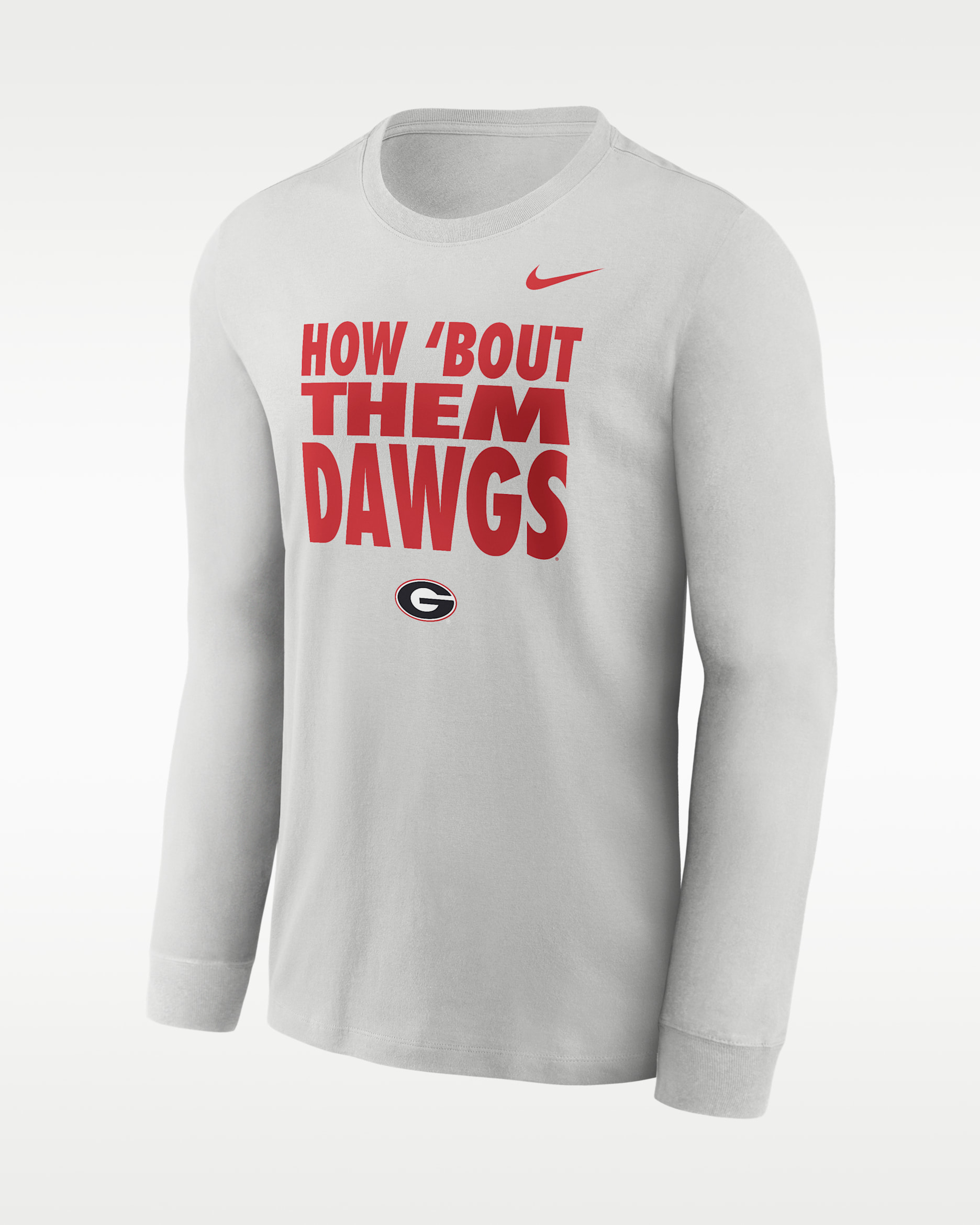 Georgia Sideline Slogan Men's Nike Dri-FIT College Long-Sleeve T-Shirt - Photon Dust