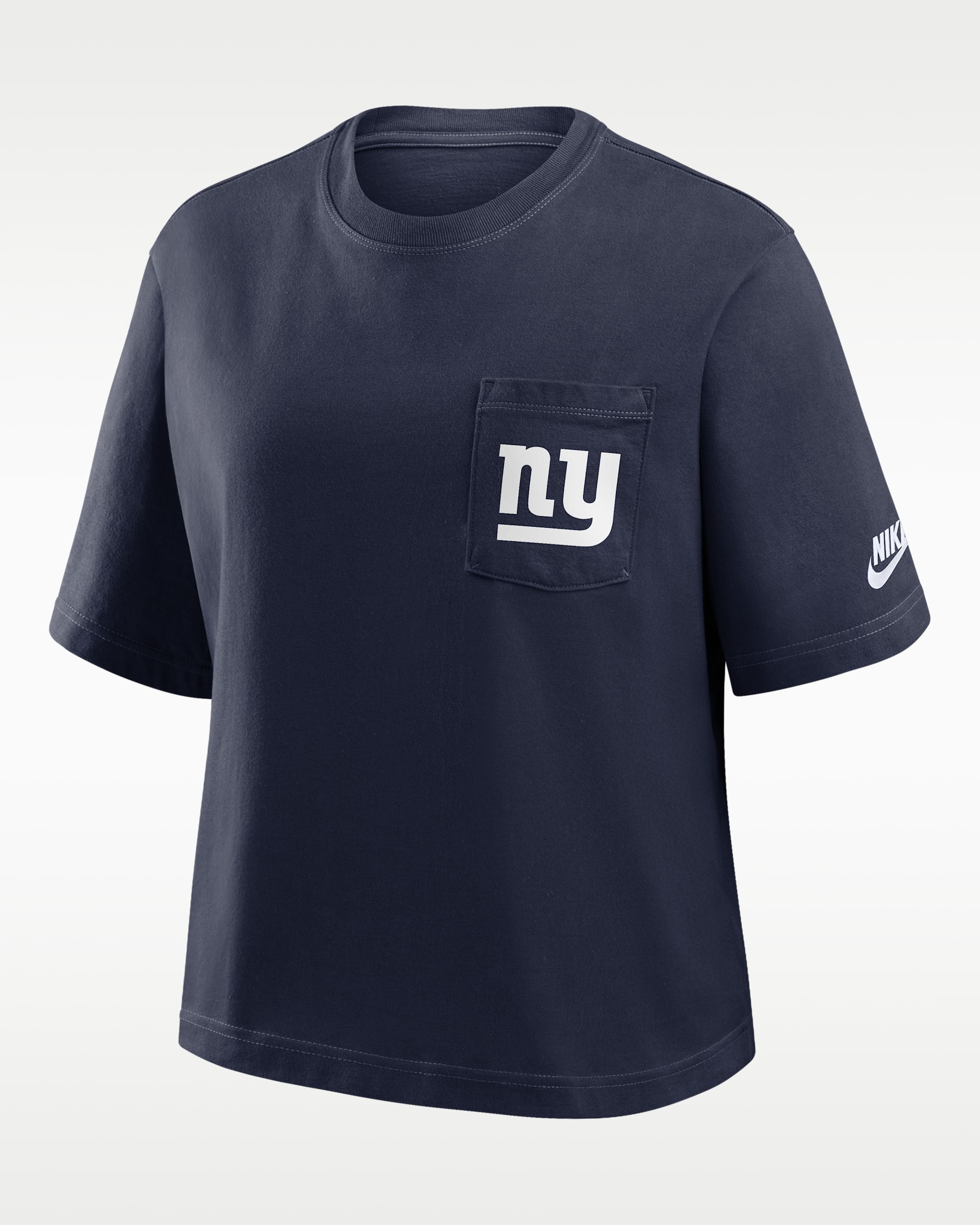 New York Giants Rewind Pocket Boxy Women's Nike NFL T-Shirt - Royal