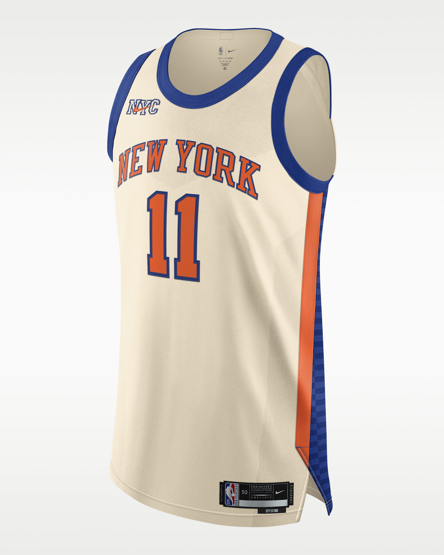 Jalen Brunson New York Knicks City Edition Men's Nike Dri-FIT ADV NBA Authentic Jersey - Natural
