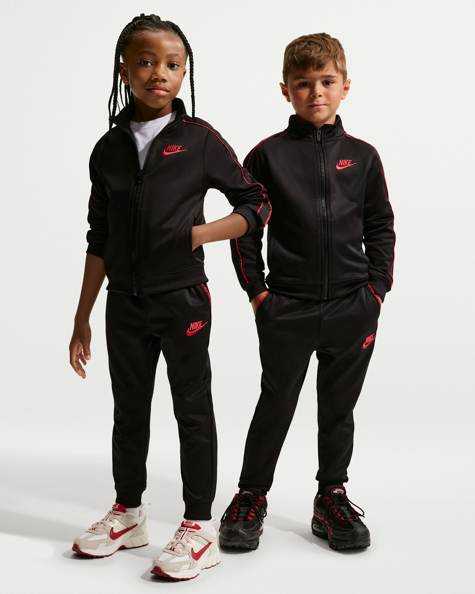 Nike リトルキッズ Dri-FIT ライフスタイル ツーピース フルジップ プロパス パイピング セットアップ - ブラック