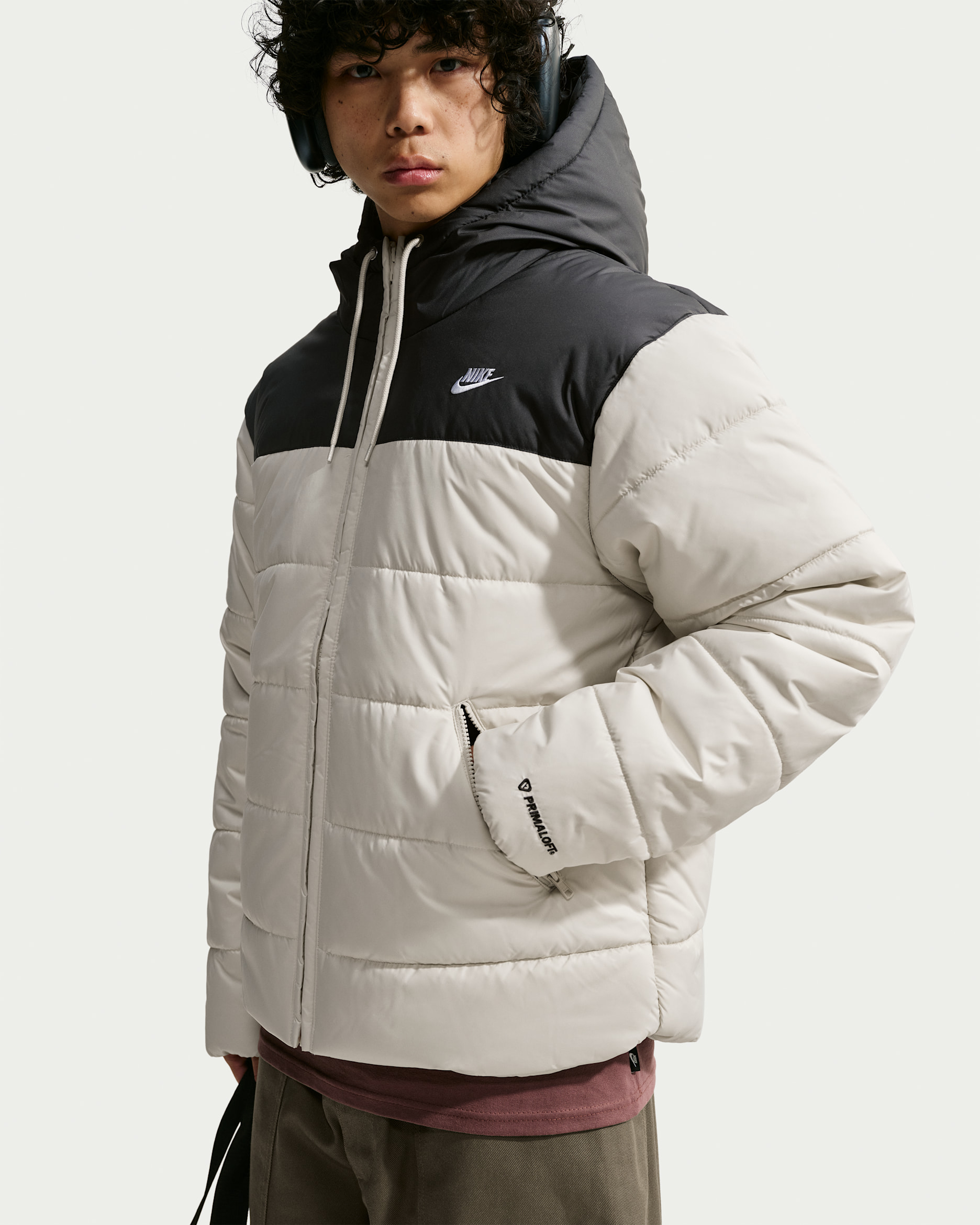 Nike Sportswear PrimaLoft® Men's Therma-FIT Loose Puffer Jacket - Light Orewood Brown/Black/White
