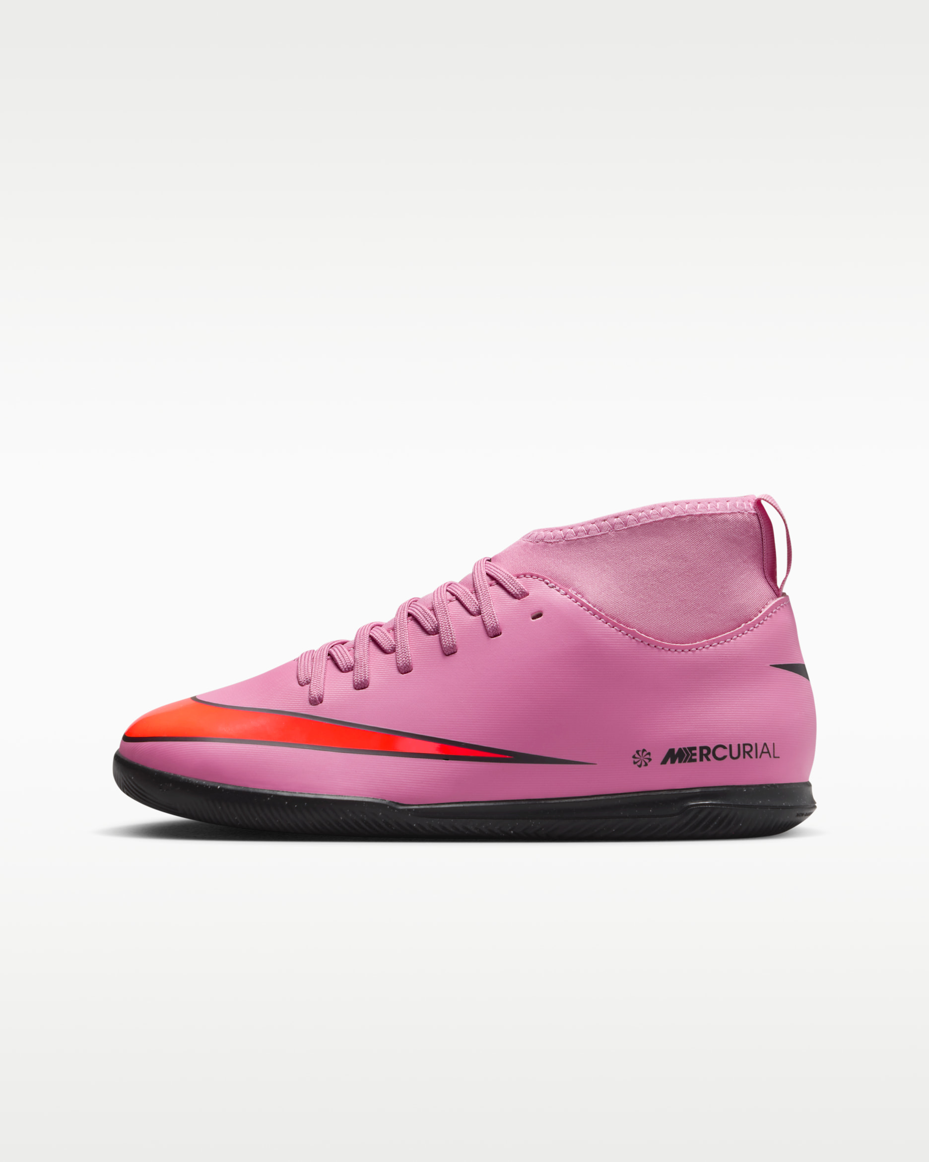 Nike Jr. Mercurial Superfly 10 Club Younger/Older Kids' IC High-Top Football Shoes - Magic Flamingo/Total Crimson/Black