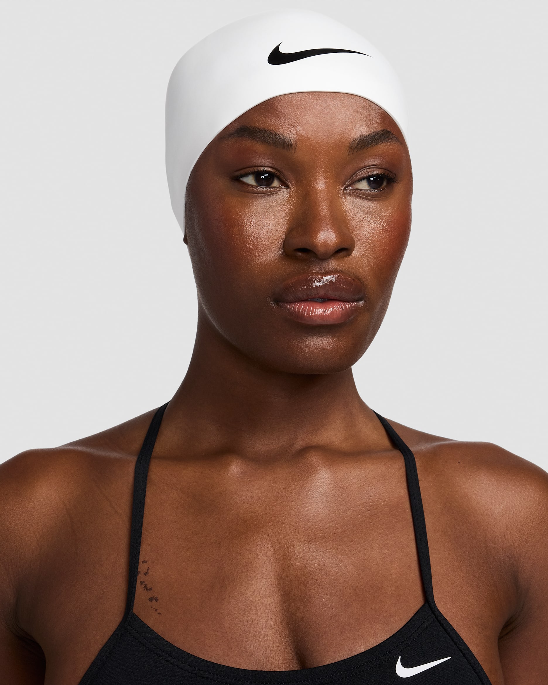 Gorro de cúpula de silicona Nike Swim - Blanco/Negro