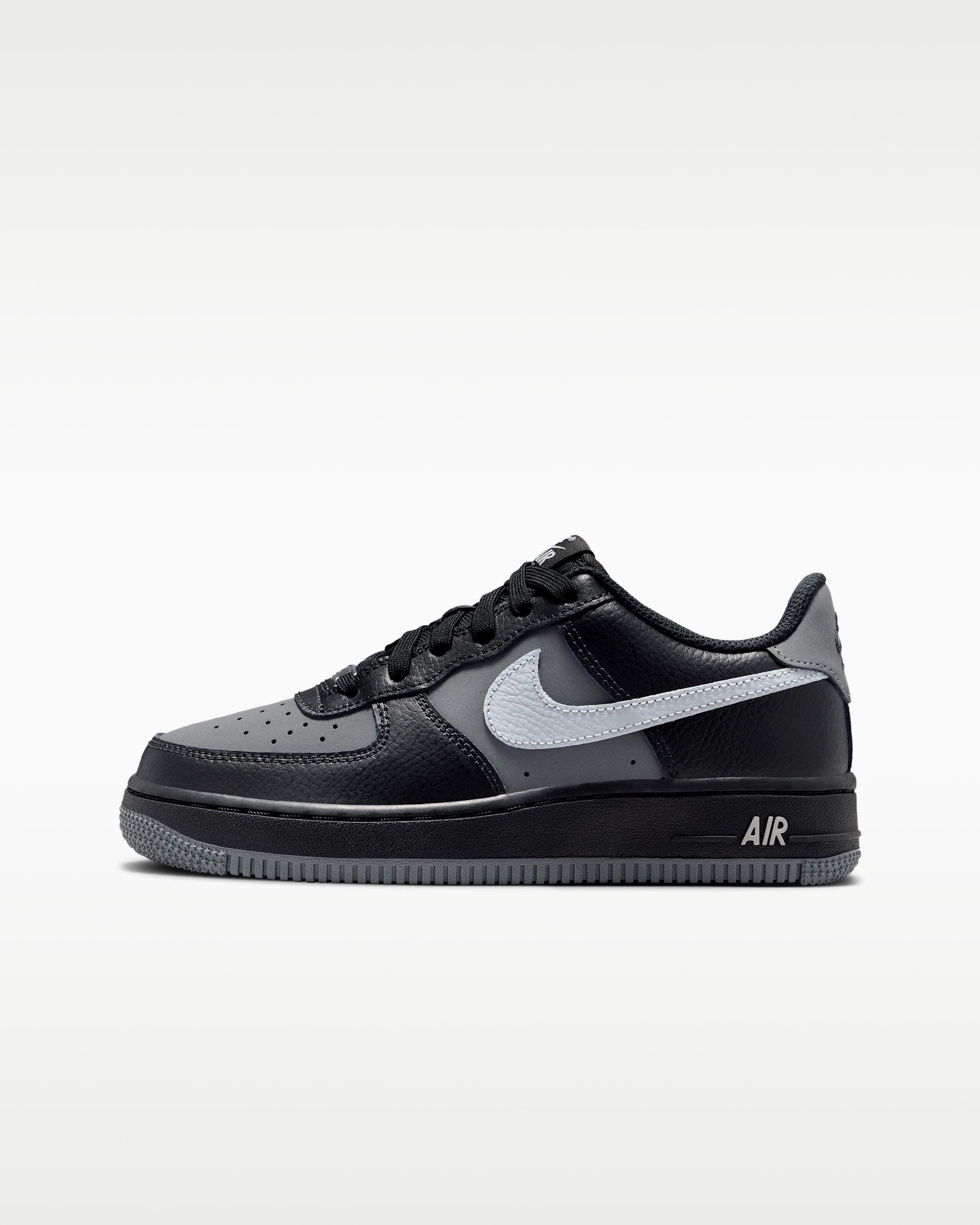 Chaussure Nike Air Force 1 pour ado - Noir/Iron Grey/Metallic Silver/Light Smoke Grey