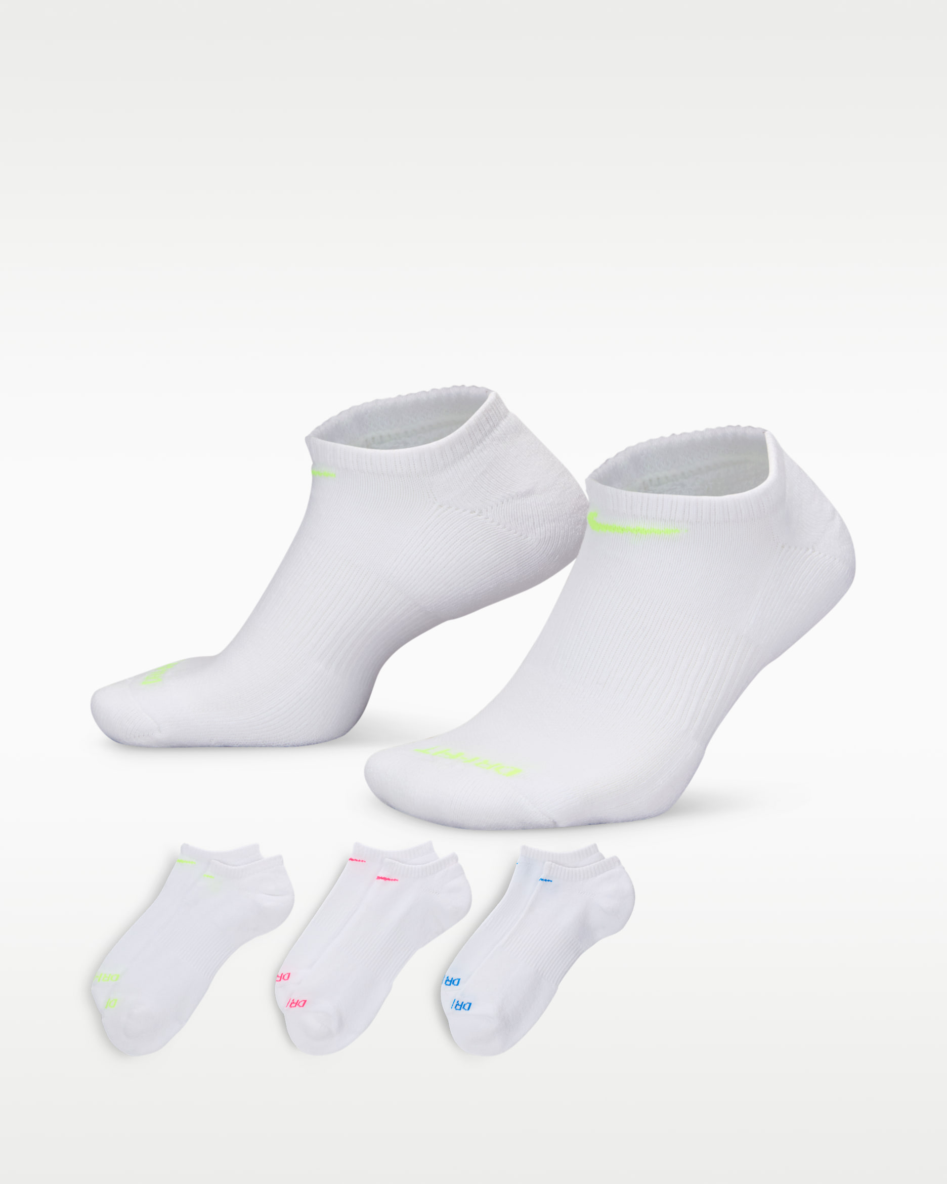 Nike Everyday Plus Cushion Training No-Show Socks (3 Pairs) - Multi-Color
