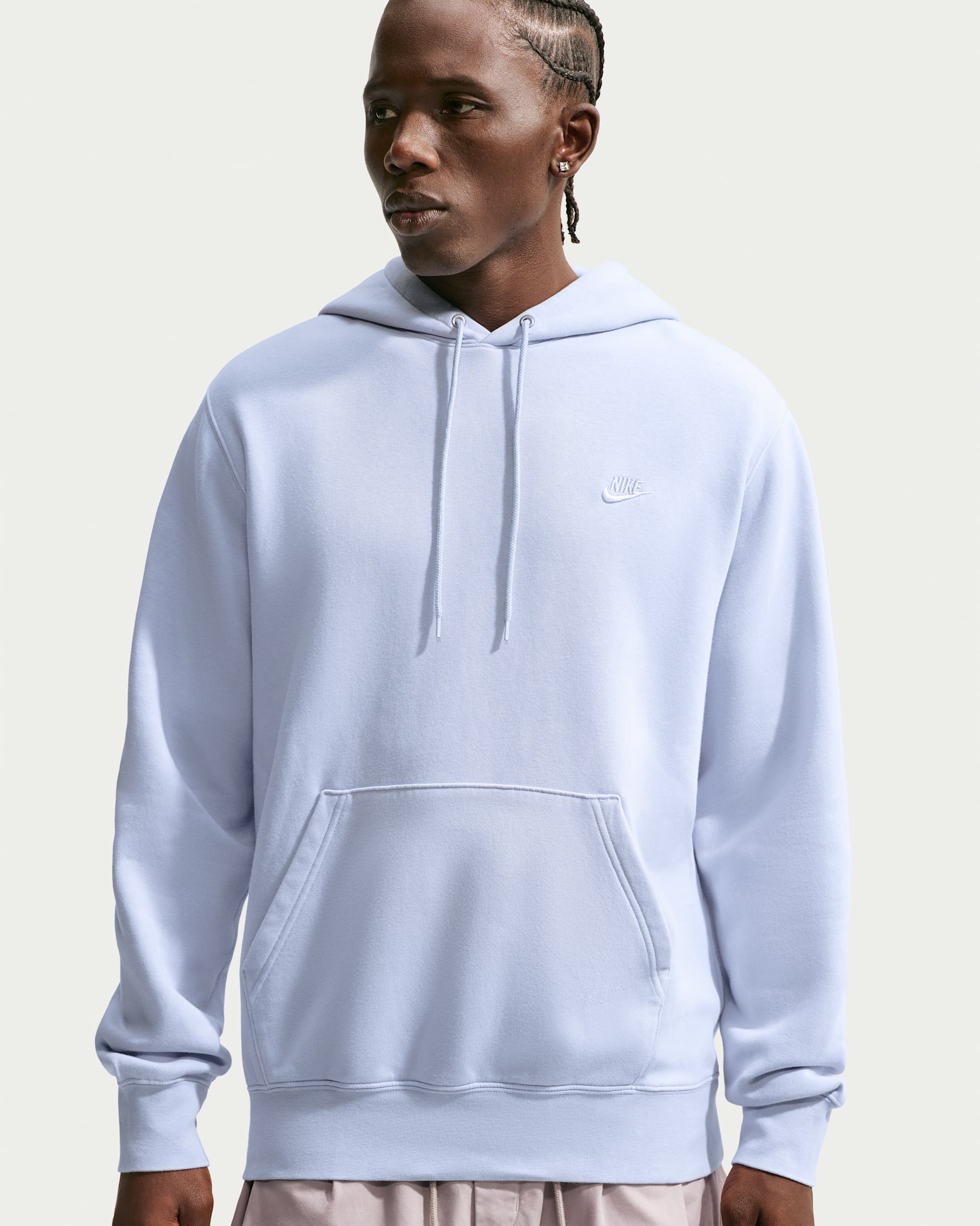 Nike Sportswear Club Men's Washed Fleece Hoodie - Ghost/Ghost