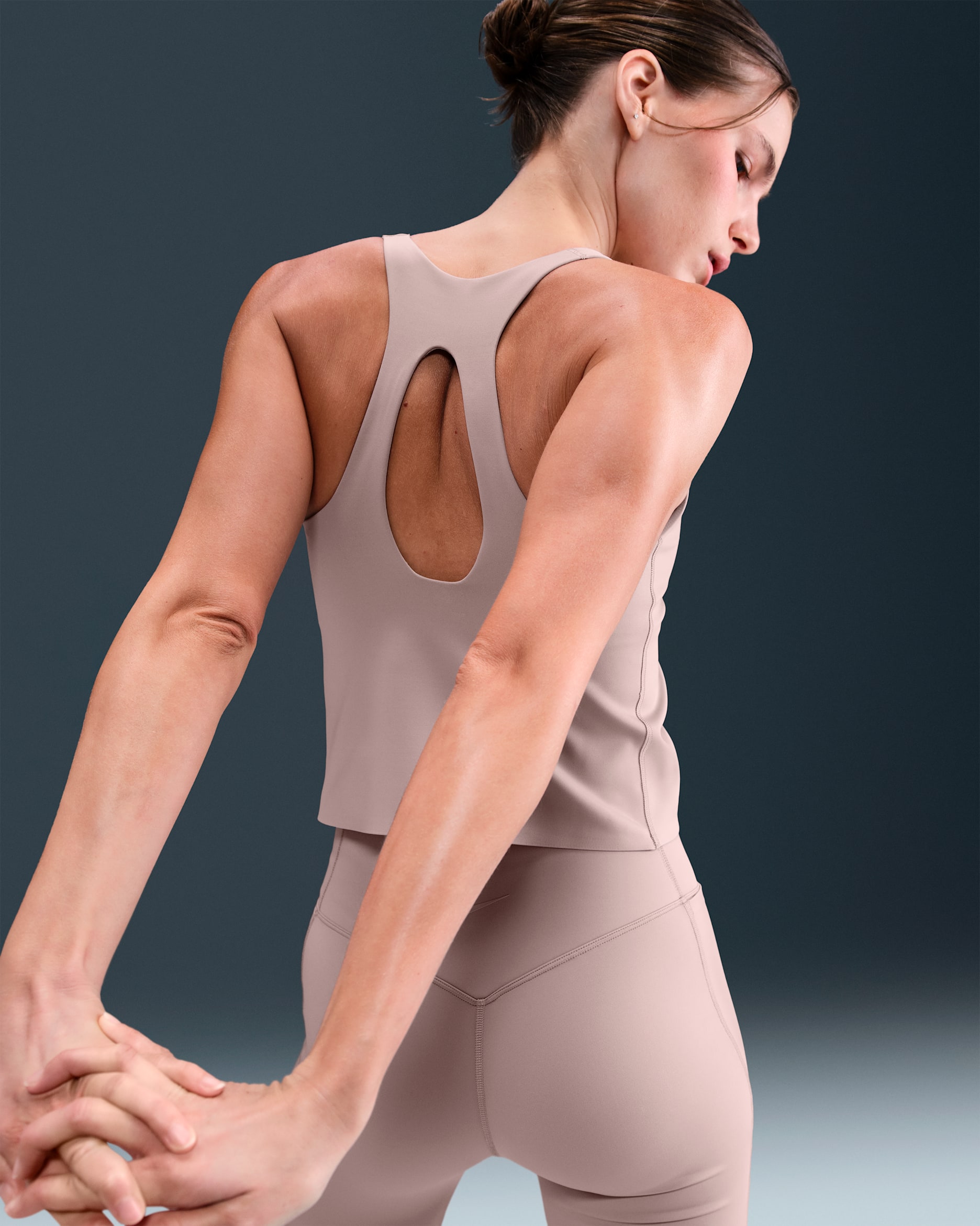 Nike Universa Women's Medium-Support Padded Sports Bra Tank - Malt/Mink Brown/Moon Particle