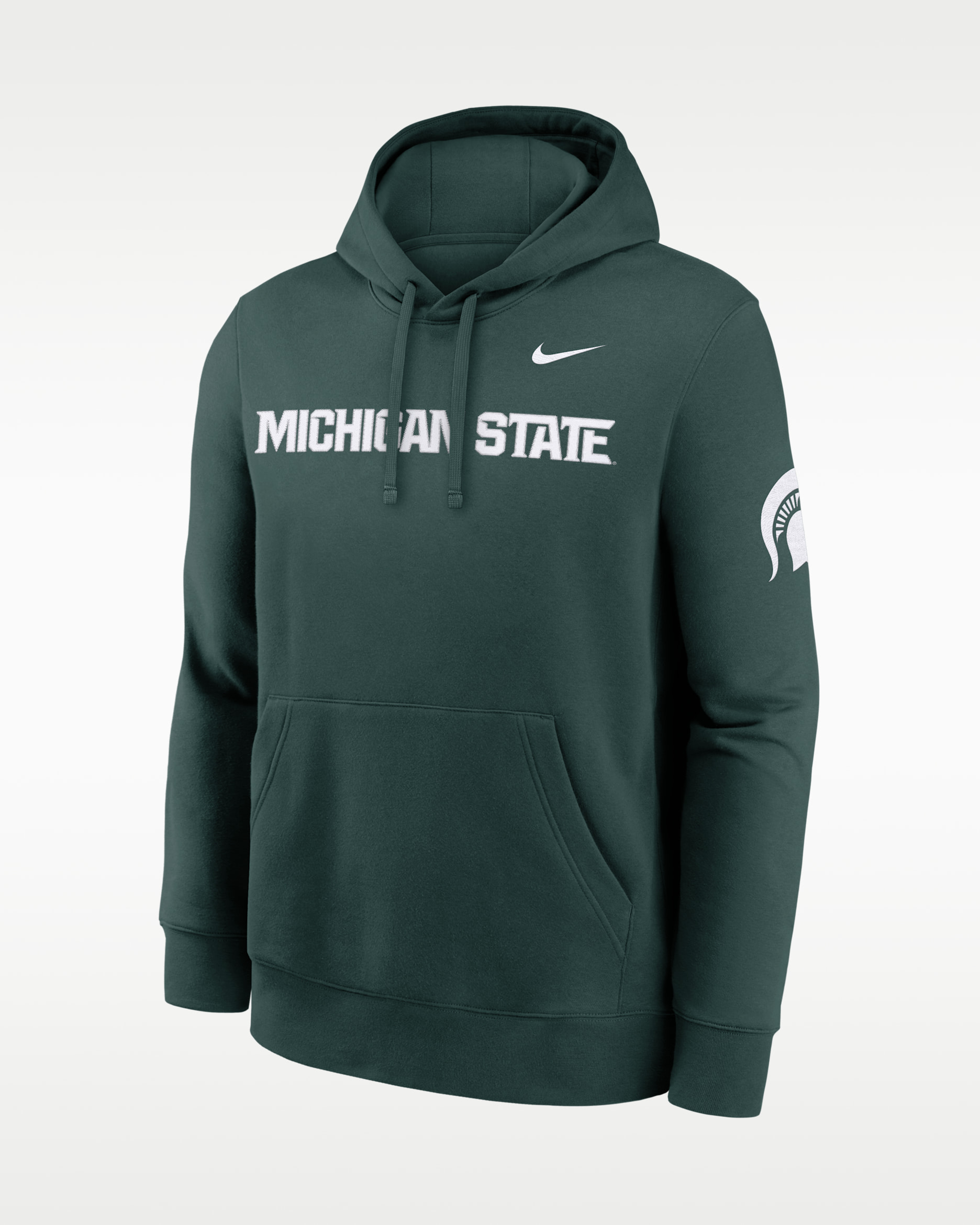 Michigan State Sideline Club Men's Nike College Pullover Hoodie - Pro Green