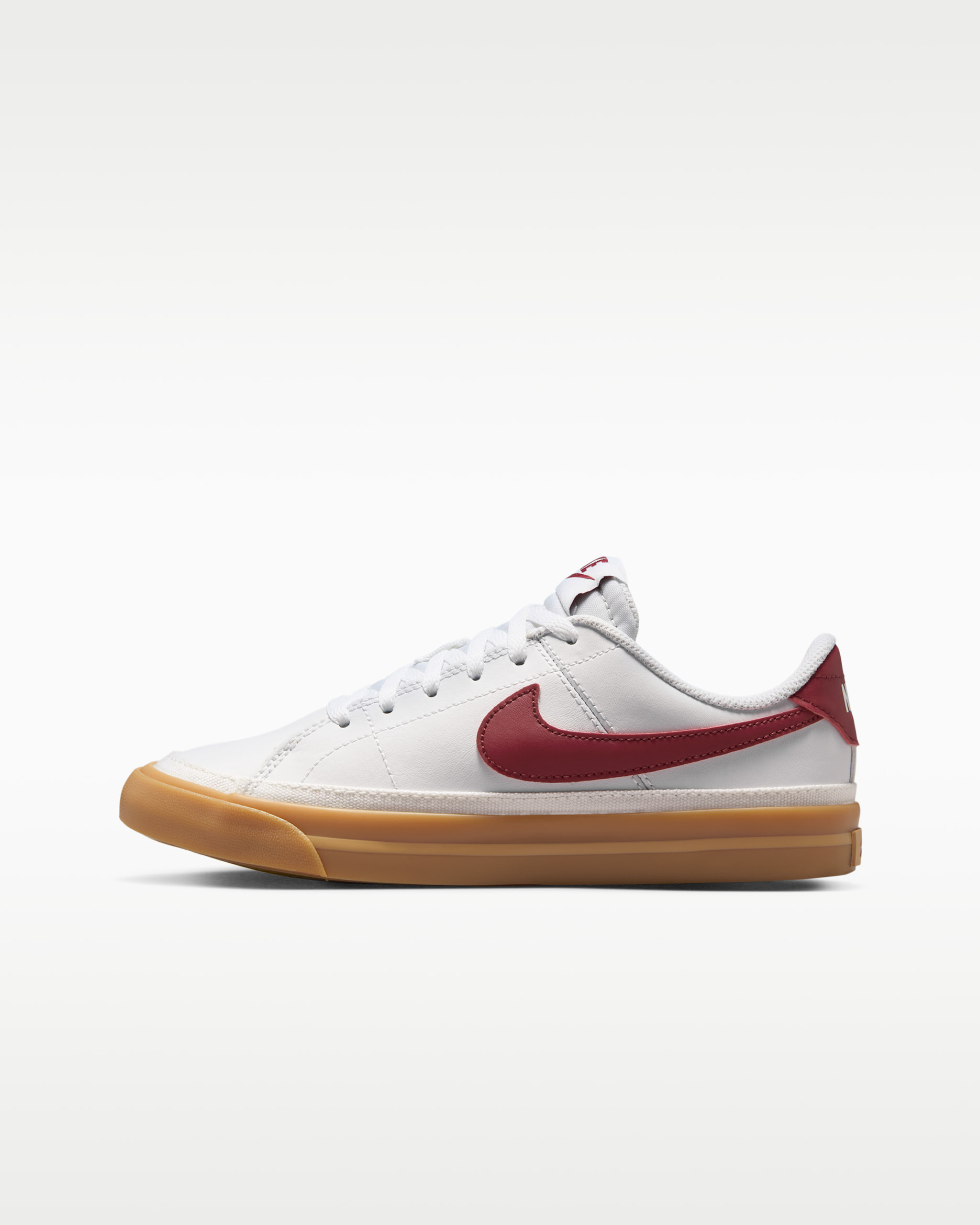 Nike Court Legacy sko til store barn - Hvit/Gum Yellow/Team Red