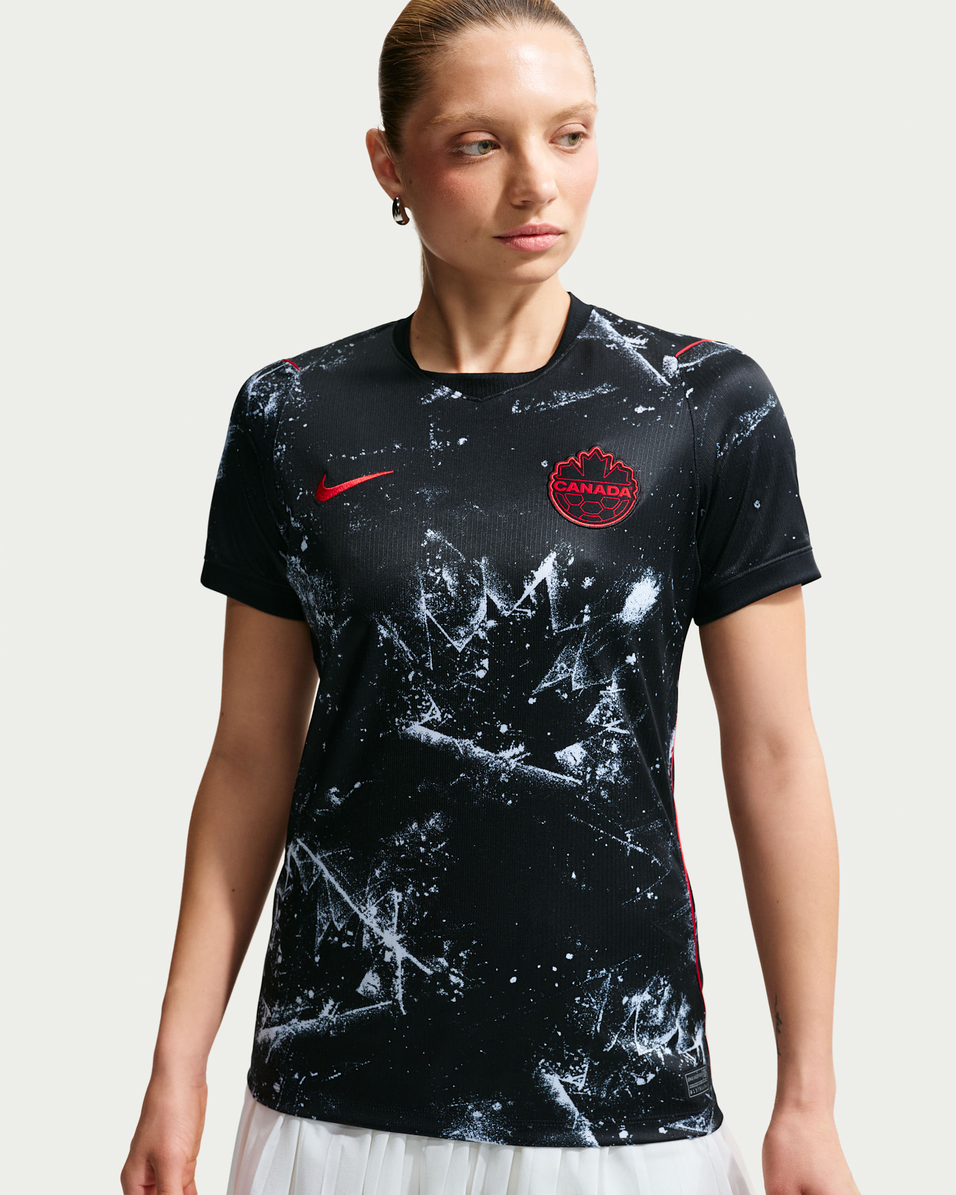 Jersey de futbol Nike Dri-FIT de Canadá visitante Stadium para mujer - Negro