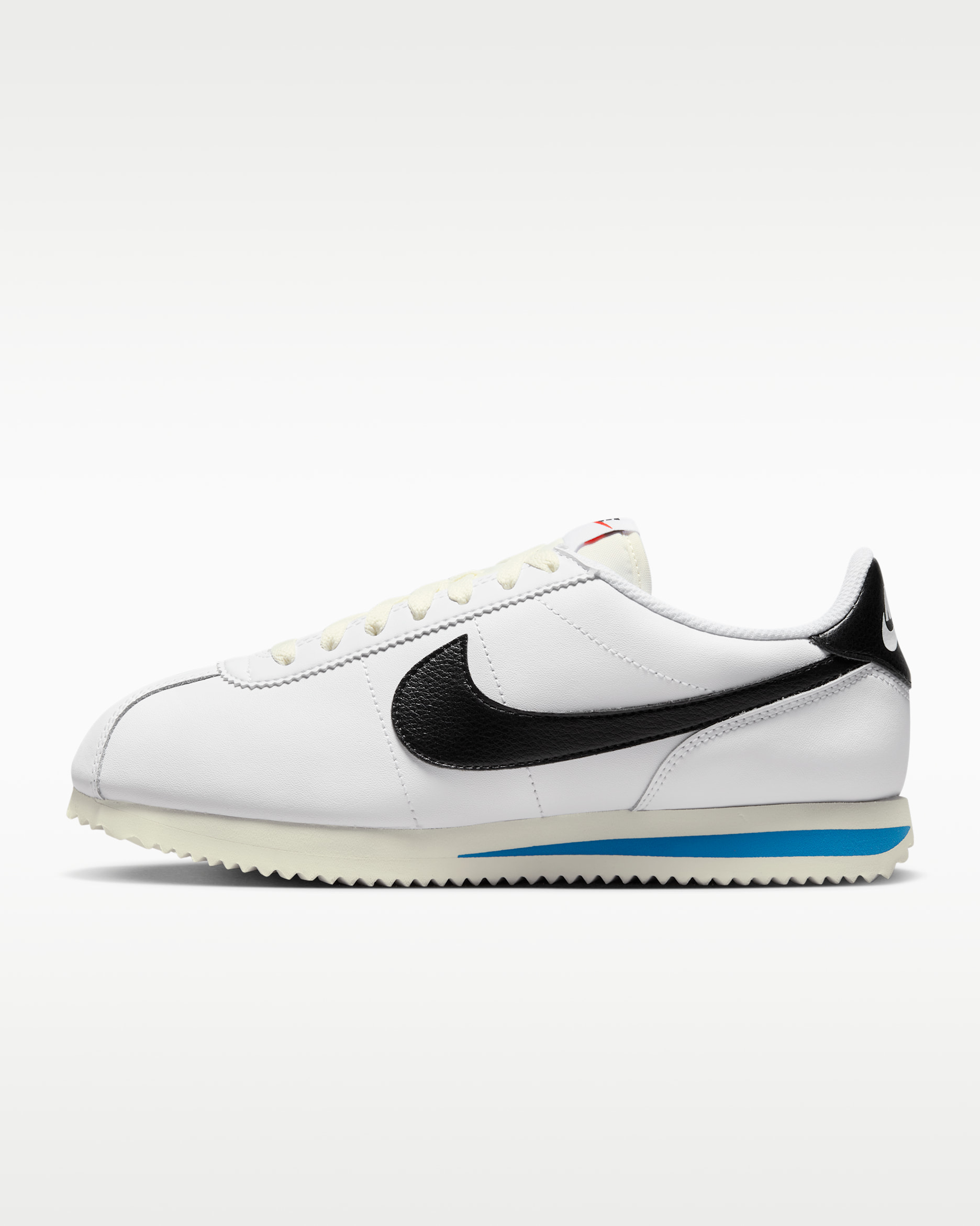 รองเท้าผู้หญิง Nike Cortez Leather - ขาว/Light Photo Blue/Sail/ดำ