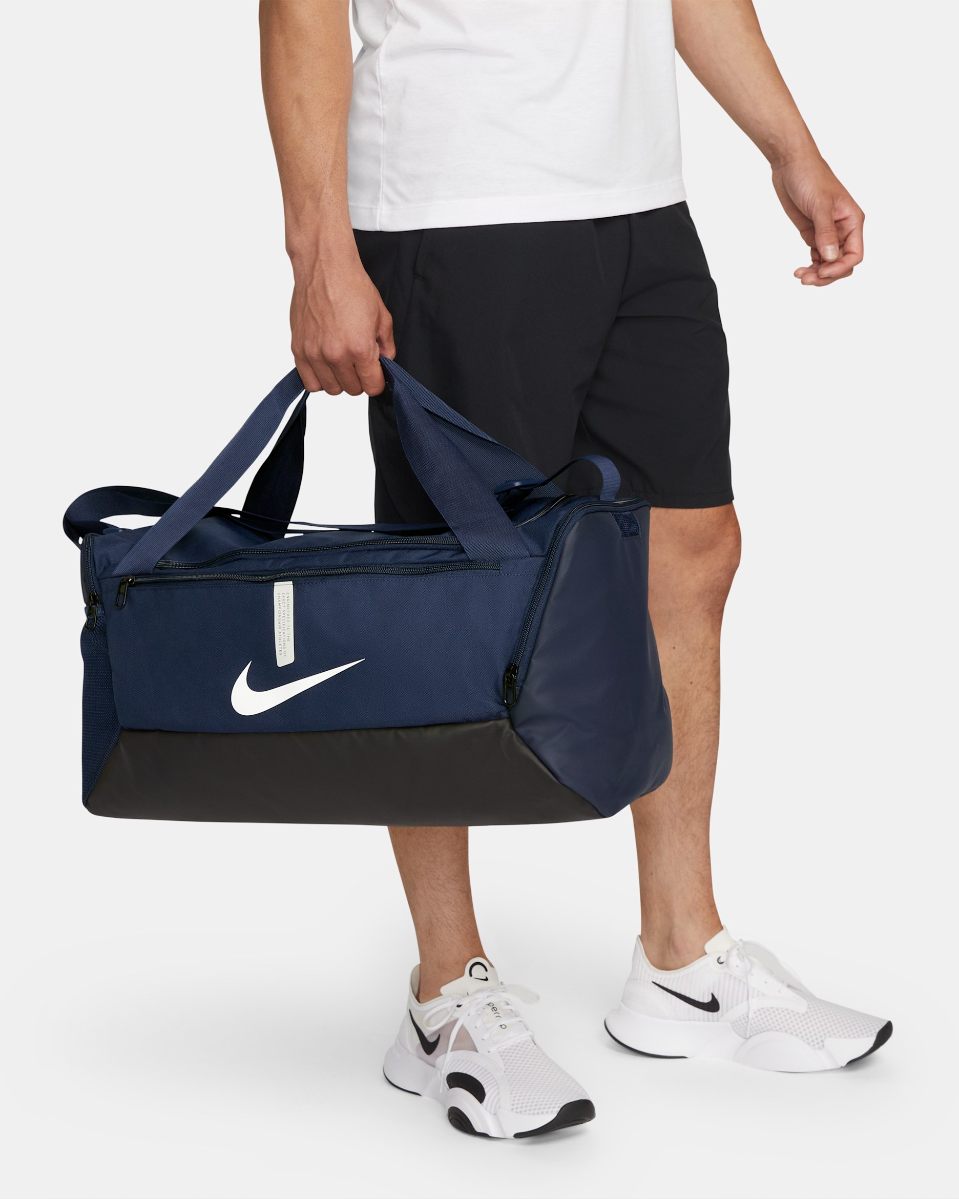 Nike Academy Team Football Duffel Bag (Small, 41L) - Midnight Navy/Black/White