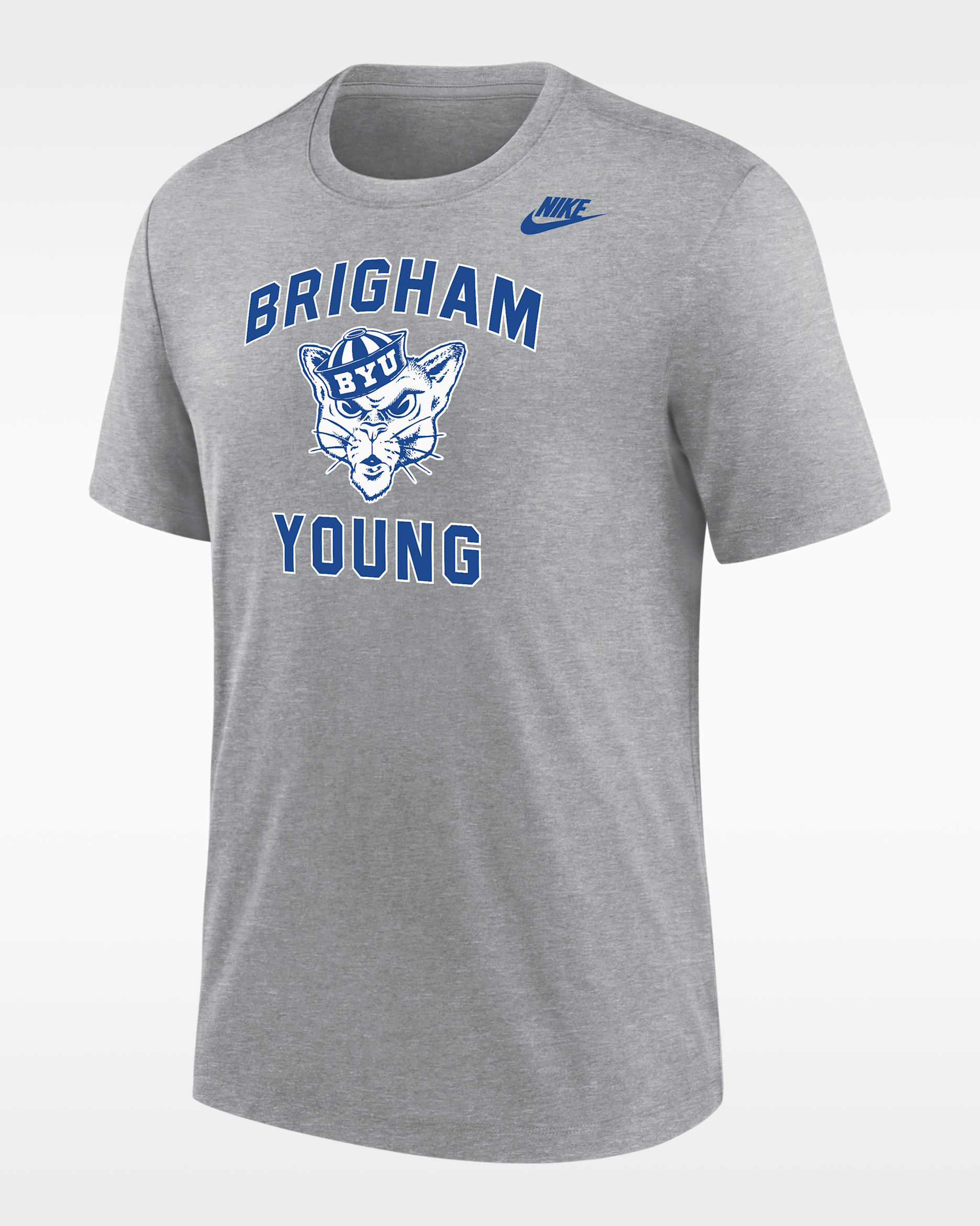 BYU Cougars Men's Nike Football Tri-Blend T-Shirt - Dark Grey Heather