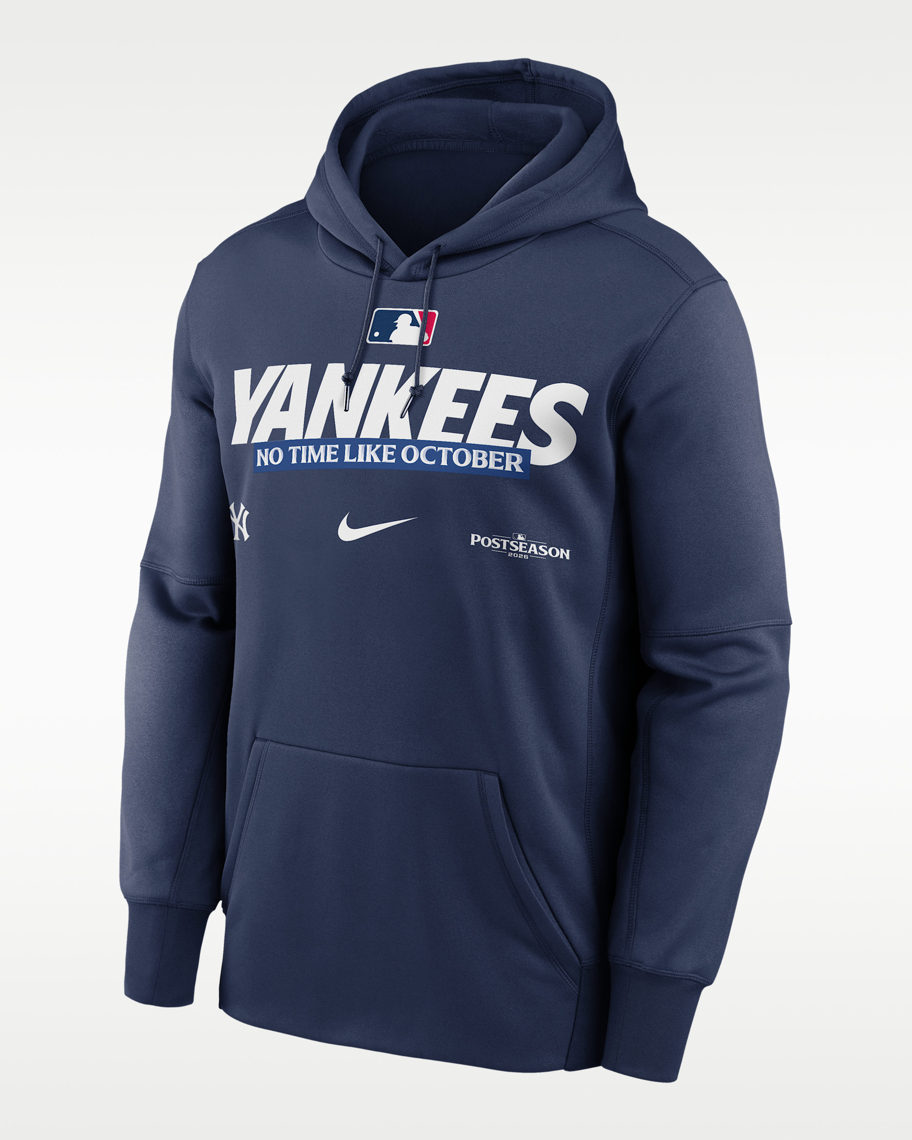 New York Yankees 2026 Postseason Authentic Collection Men's Nike Therma-FIT MLB Pullover Hoodie - Midnight Navy