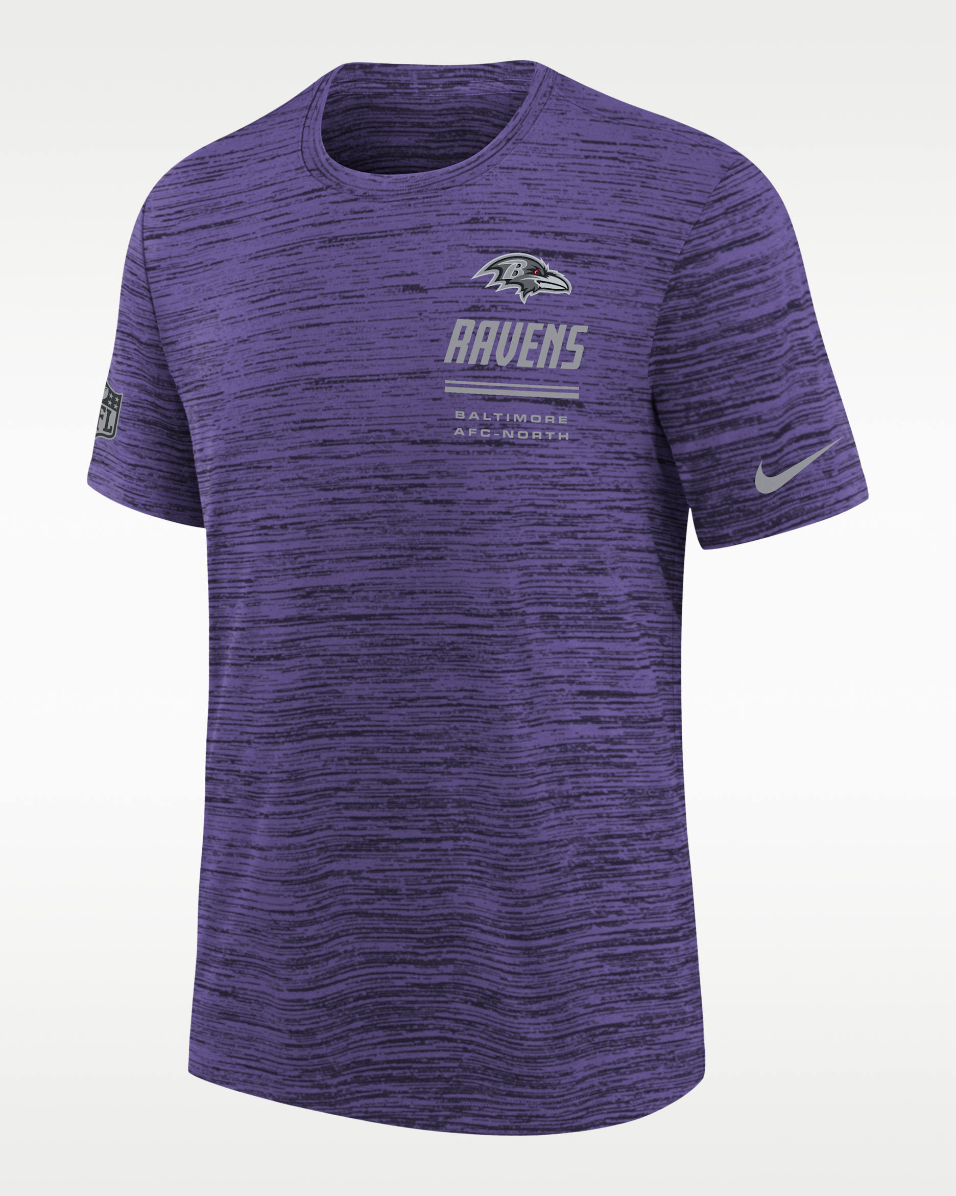 Baltimore Ravens Sideline Team Issue Velocity Big Kids' Nike Dri-FIT NFL T-Shirt - Purple