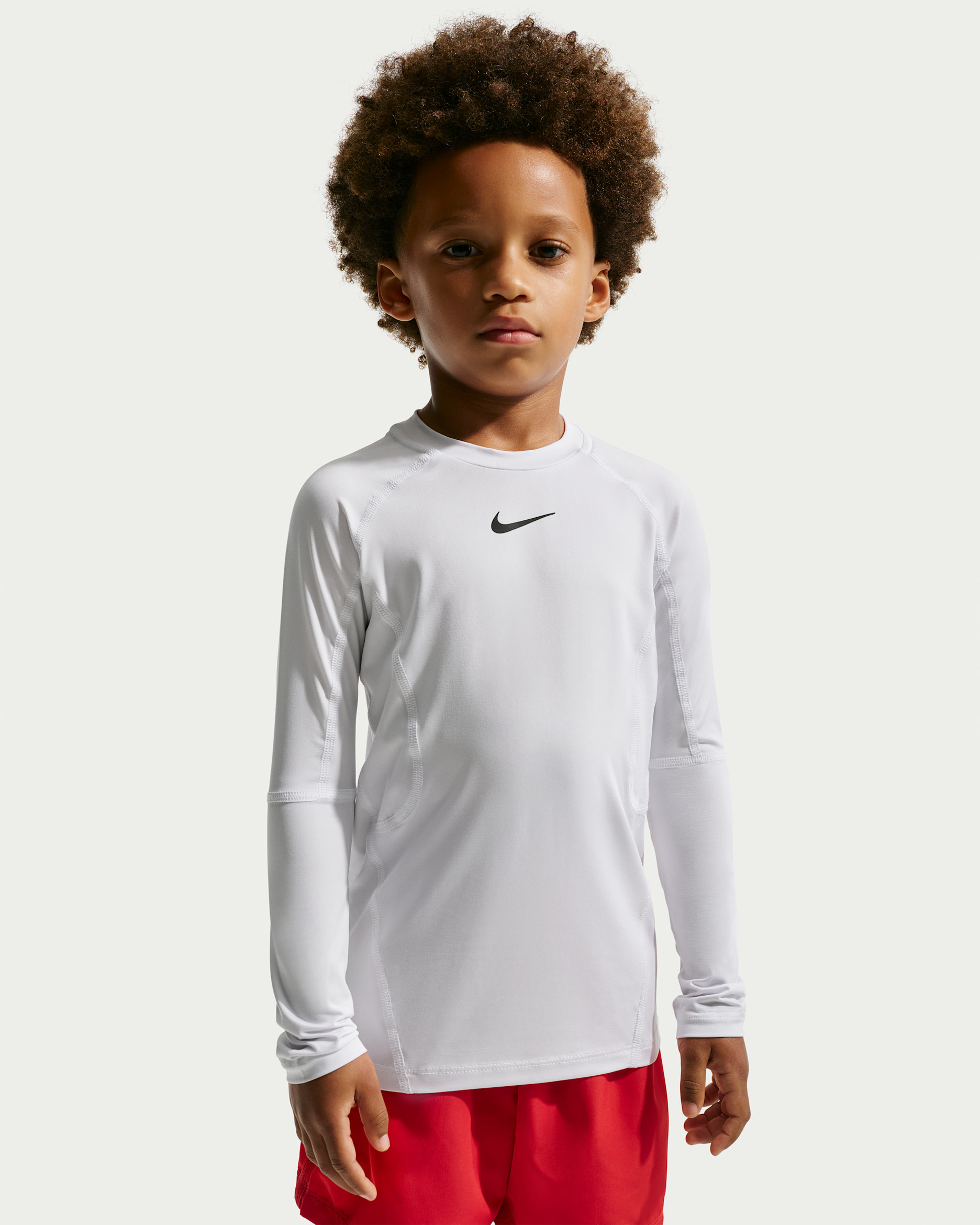 Nike Pro Little Kids' Dri-FIT Long-Sleeve Top - White