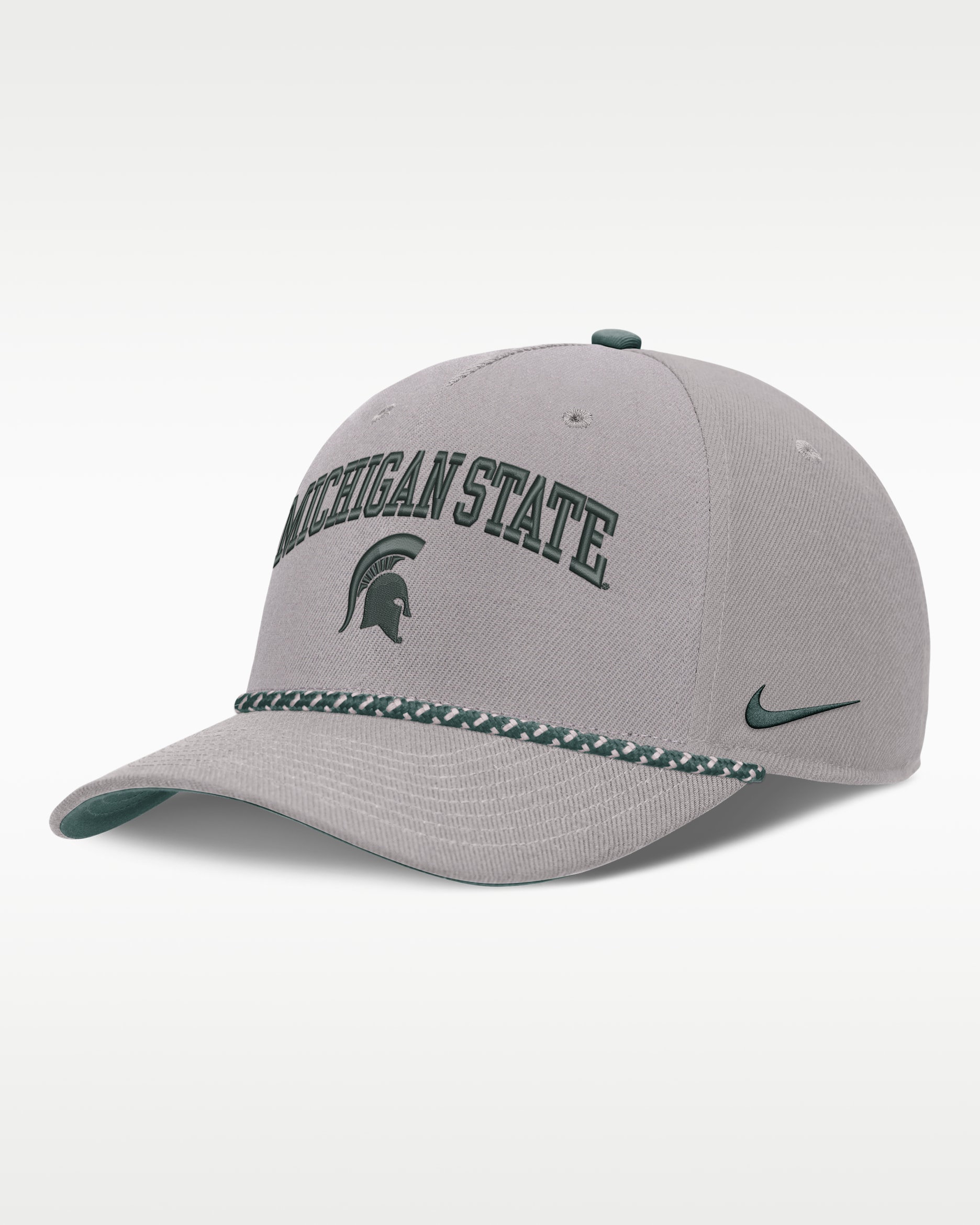 Michigan State Primetime Rise Rope Men's Nike College Adjustable Hat - Grey