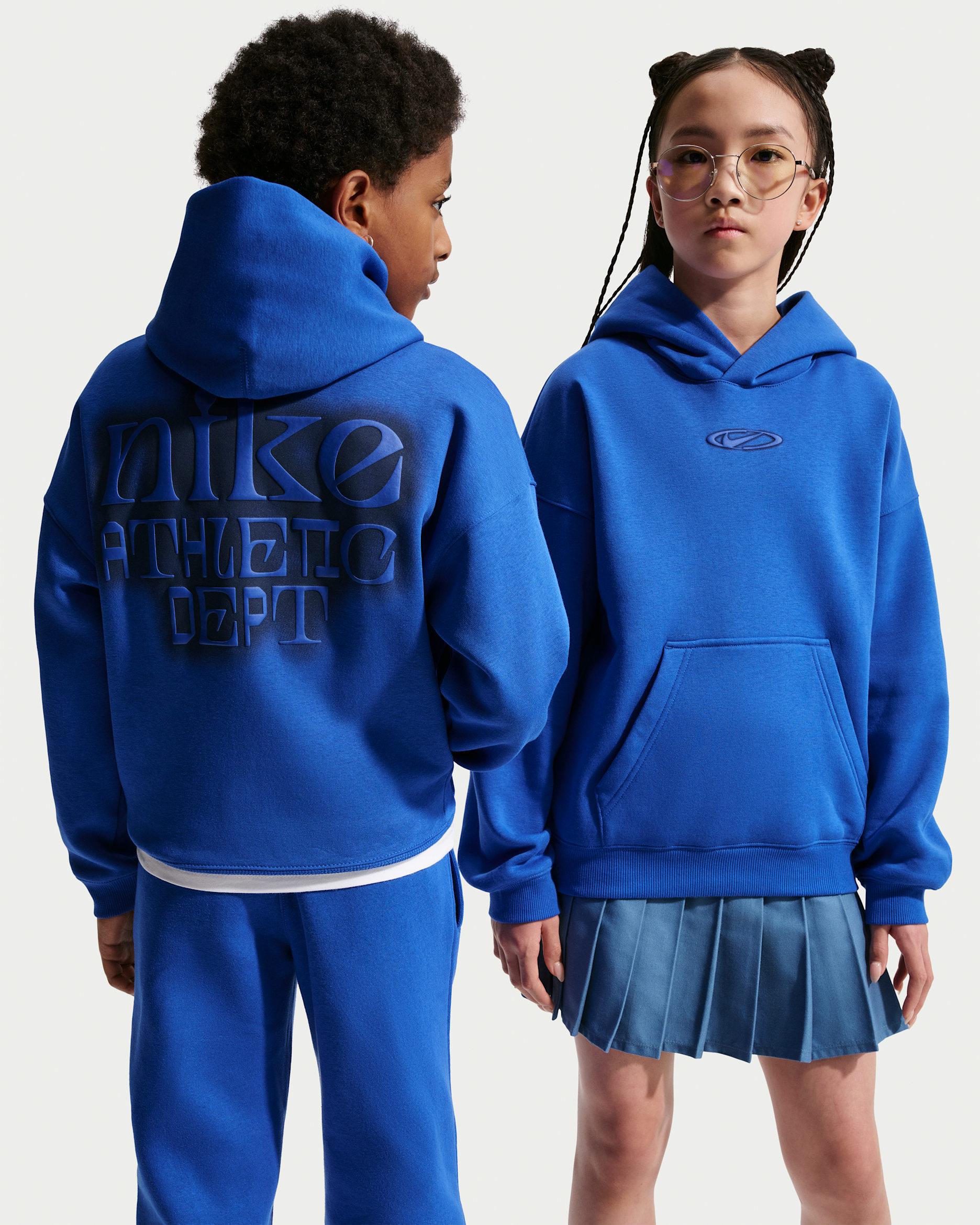 Nike Sportswear Club Fleece Big Kids' Oversized Hoodie - Game Royal/Midnight Navy/Game Royal