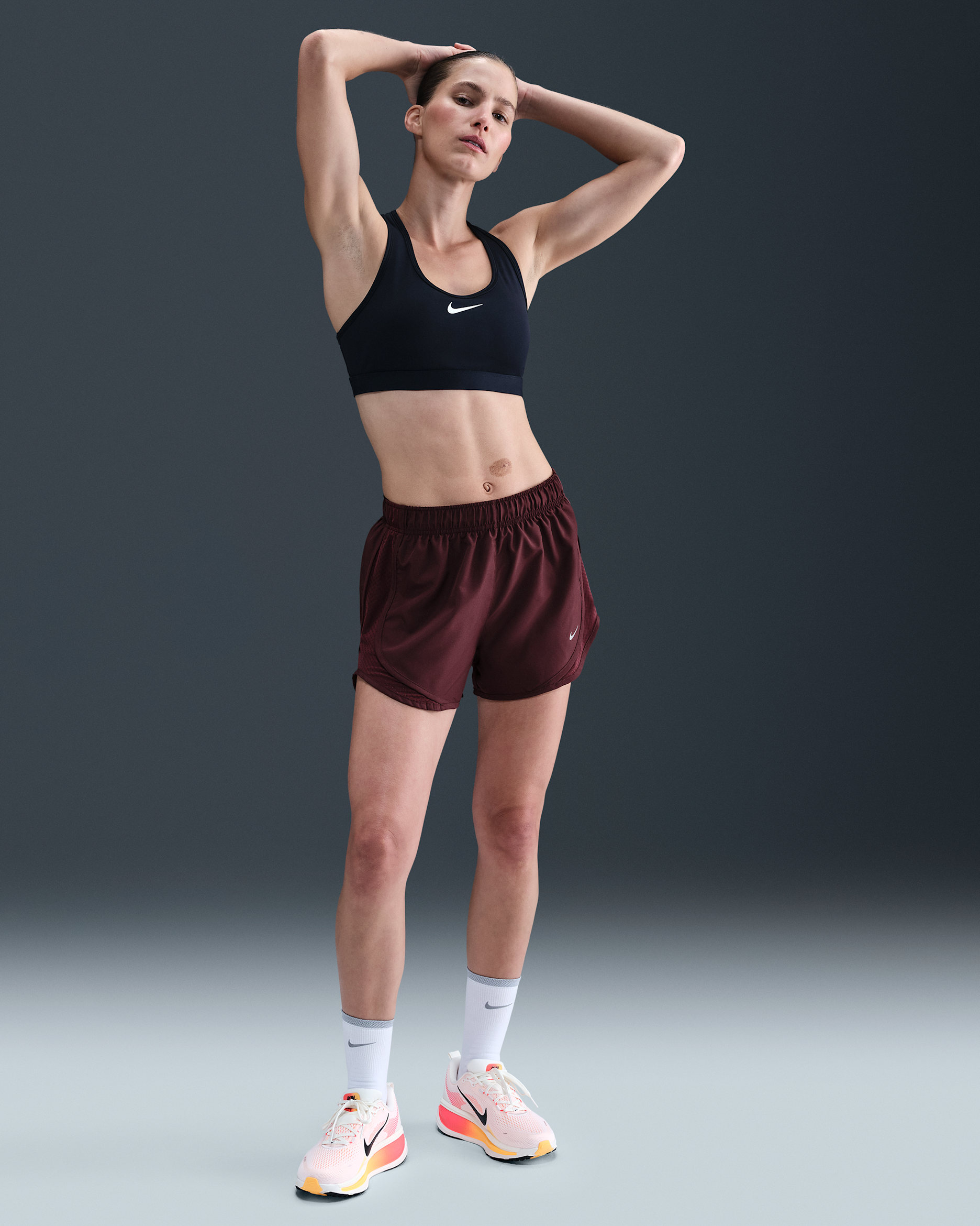 Nike Tempo Women's Dri-FIT Brief-Lined Running Shorts - Burgundy Crush