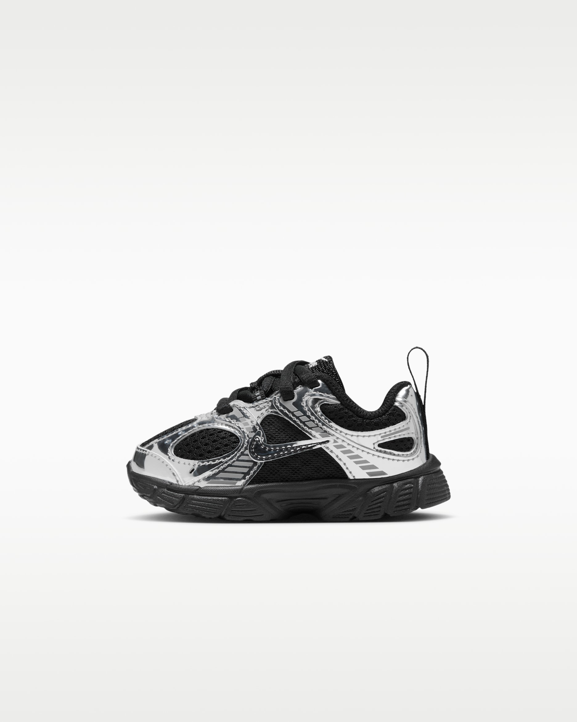 Tenis para bebé e infantil Nike V5 RNR - Negro/Plata metalizado