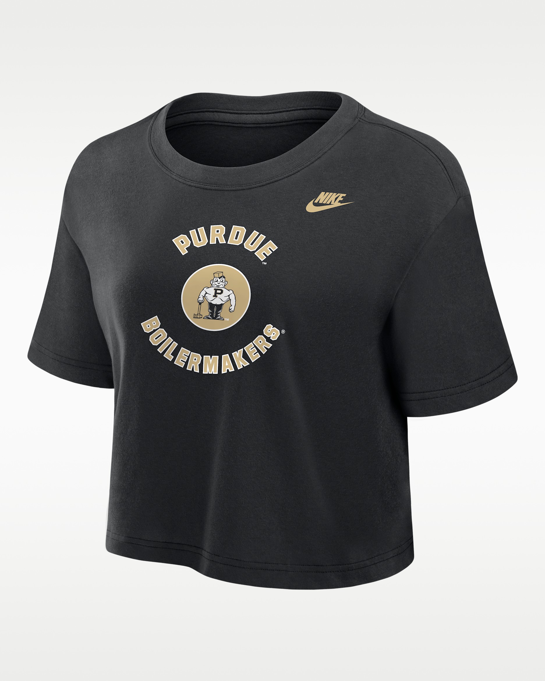 Purdue Boilermakers Women's Nike Dri-FIT Cropped T-Shirt - Black